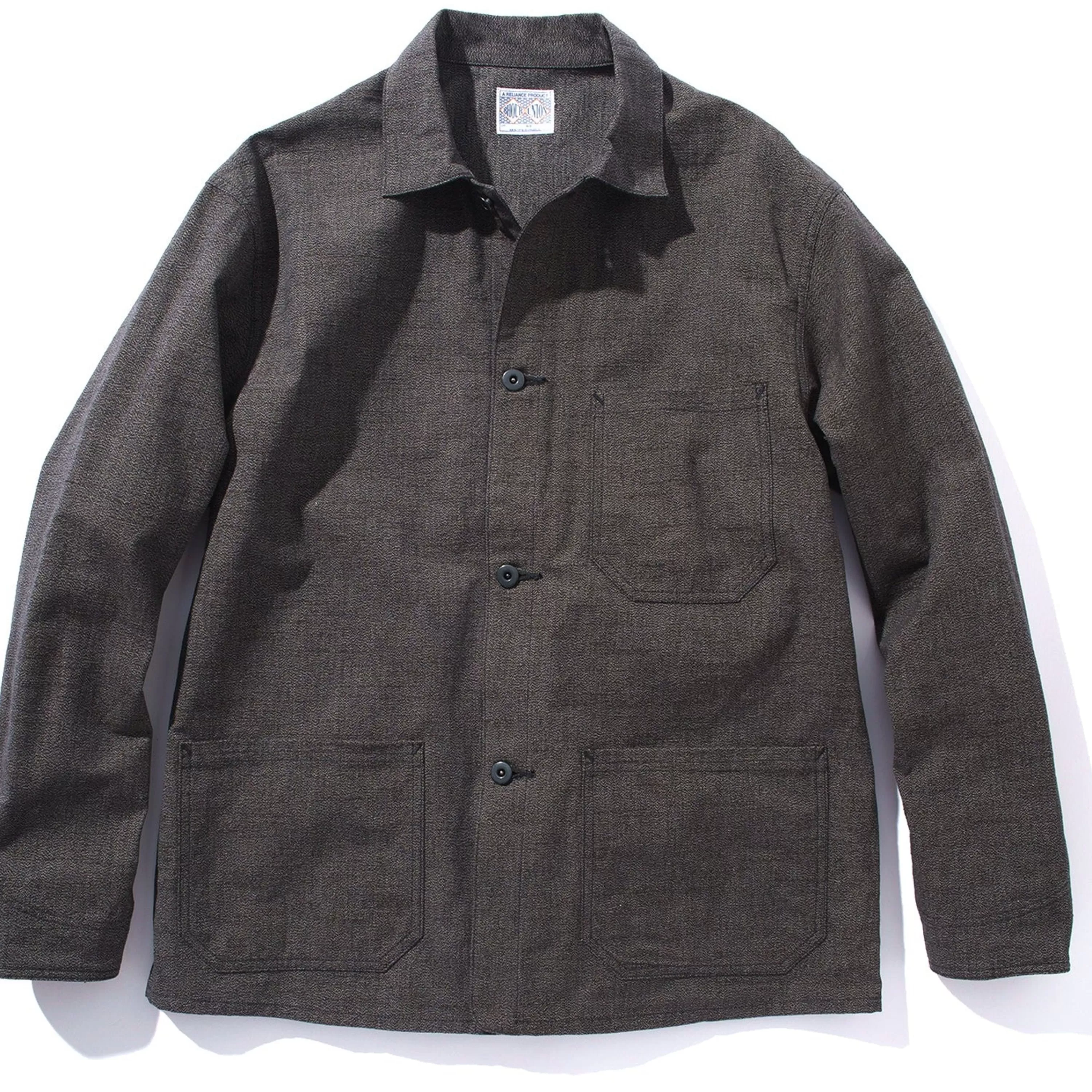 Joe McCoy 8Hu Chambray Chore Coat Salt & Pepper Discount