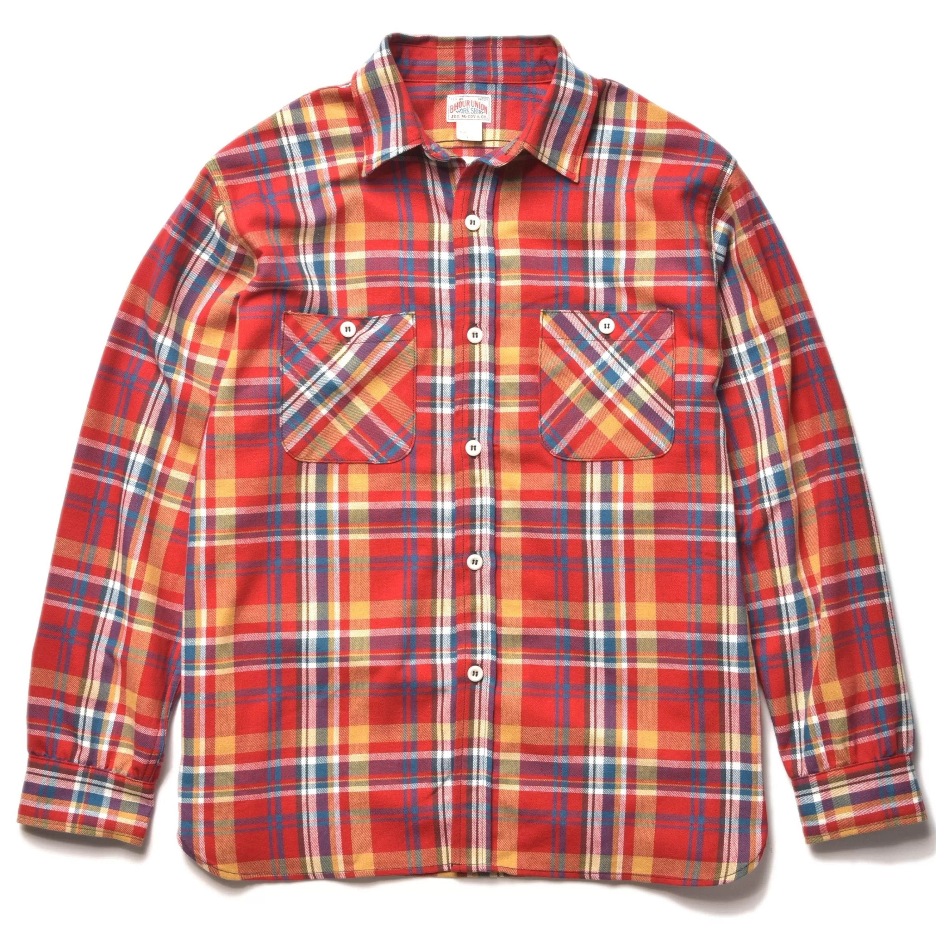 Joe McCoy 8Hu Check Flannel Shirt 90 Red Clearance