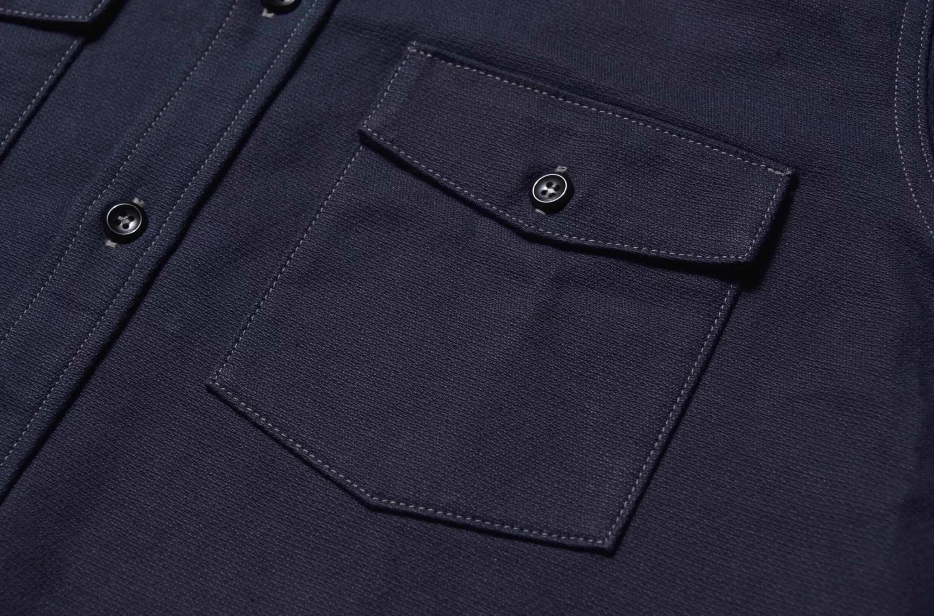 Joe McCoy 8Hu Heavy Moleskin Shirt 140 Navy Fashion
