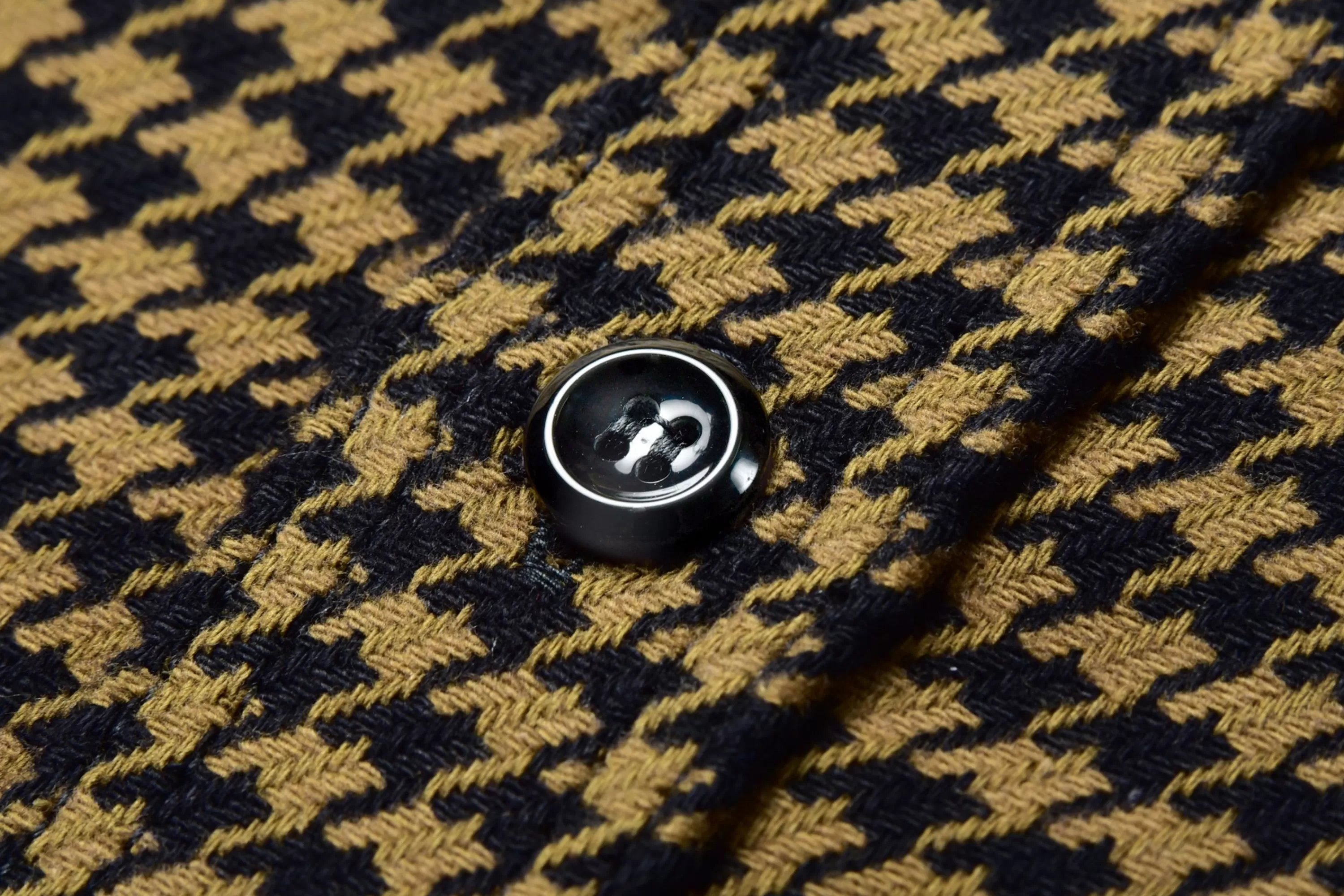 Joe McCoy 8Hu Houndstooth Flannel Shirt Mustard Hot