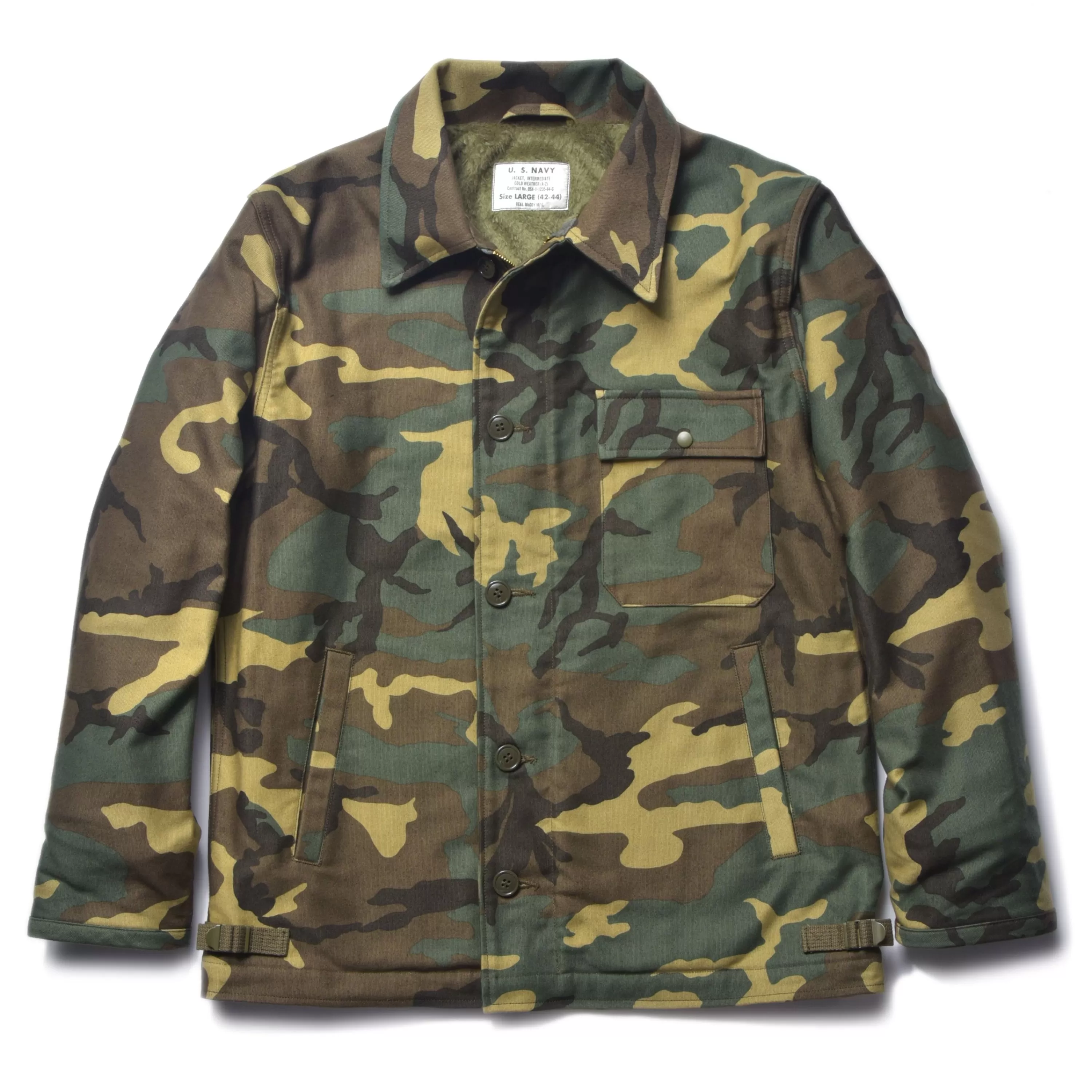 The Real McCoy's A-2 Deck Jacket / Woodland Camouflage Green Flash Sale
