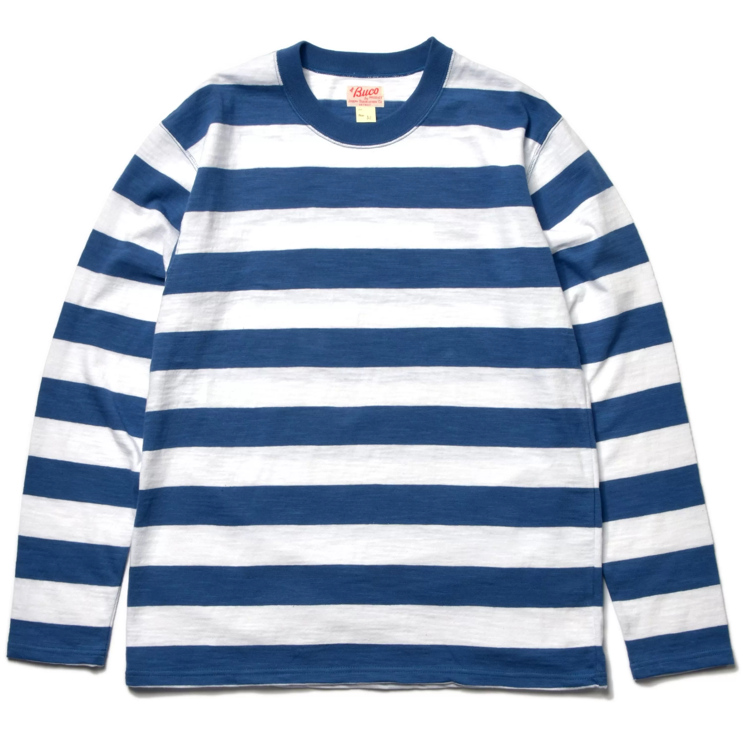 Buco Stripe Tee L/S 312 White X Blue Fashion