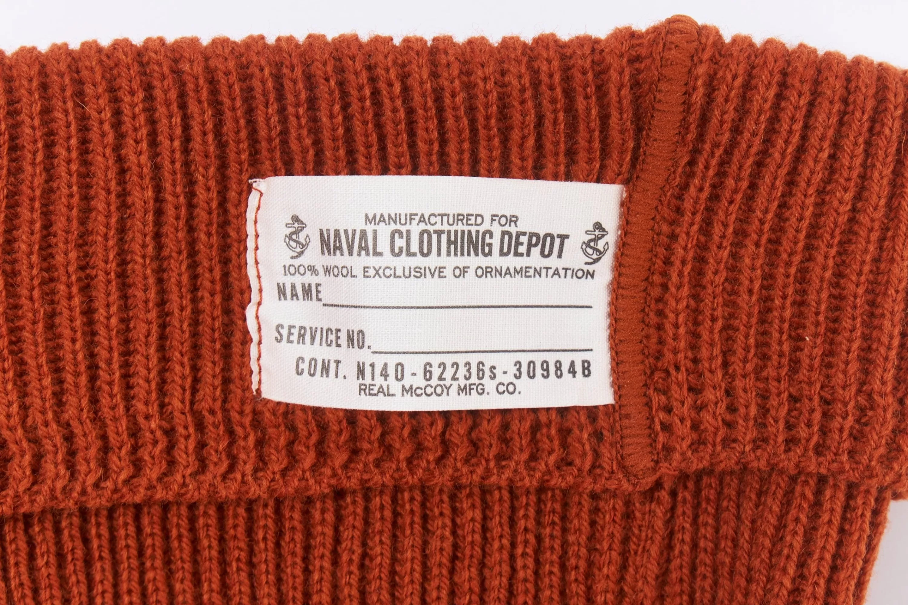 The Real McCoy's Civilian Wool Watch Cap Orange Cheap