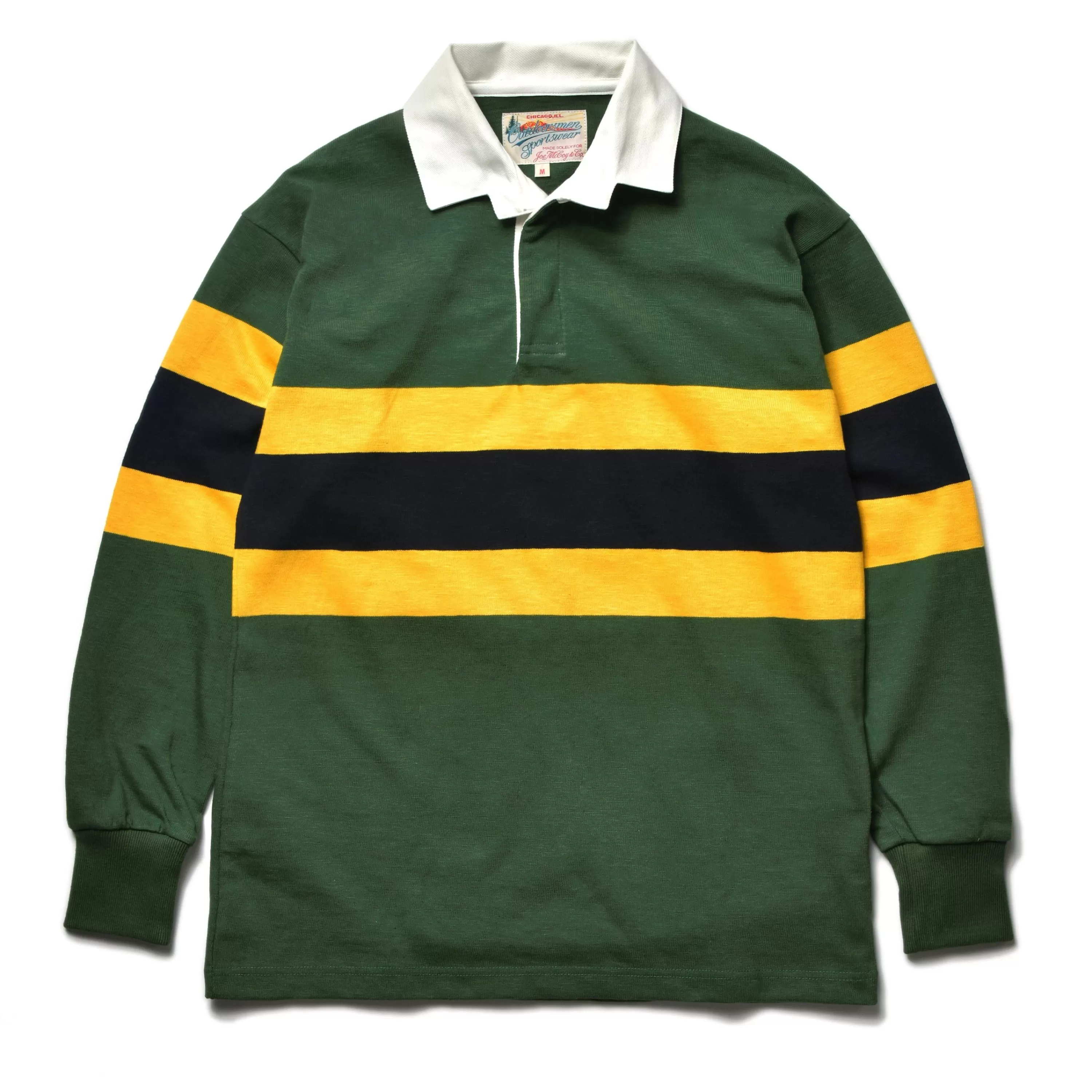 Joe McCoy Climbers' Striped Rugby Shirt 160 Green Cheap