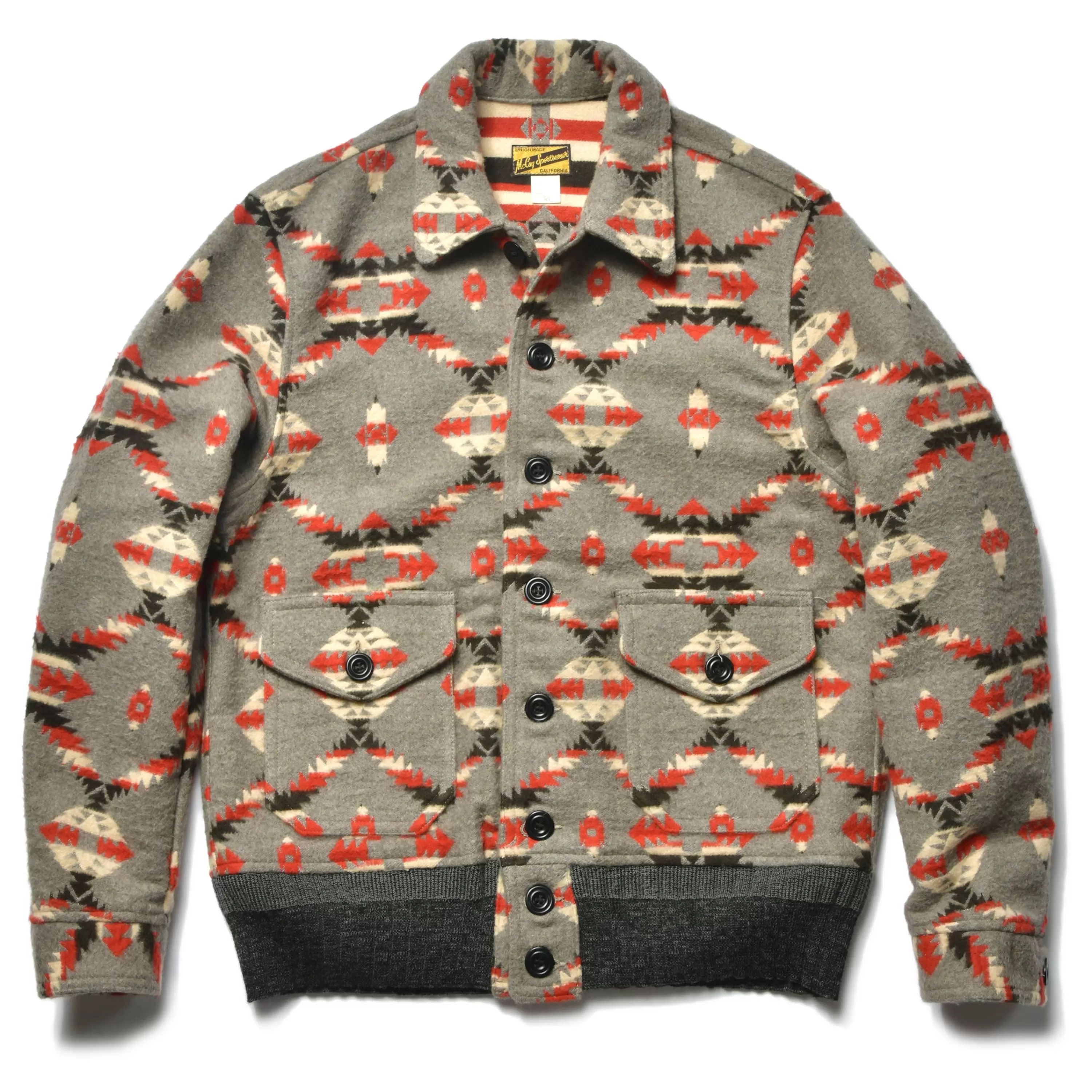 Joe McCoy Cotton Jacquard Blanket Jacket 020 Gray Clearance