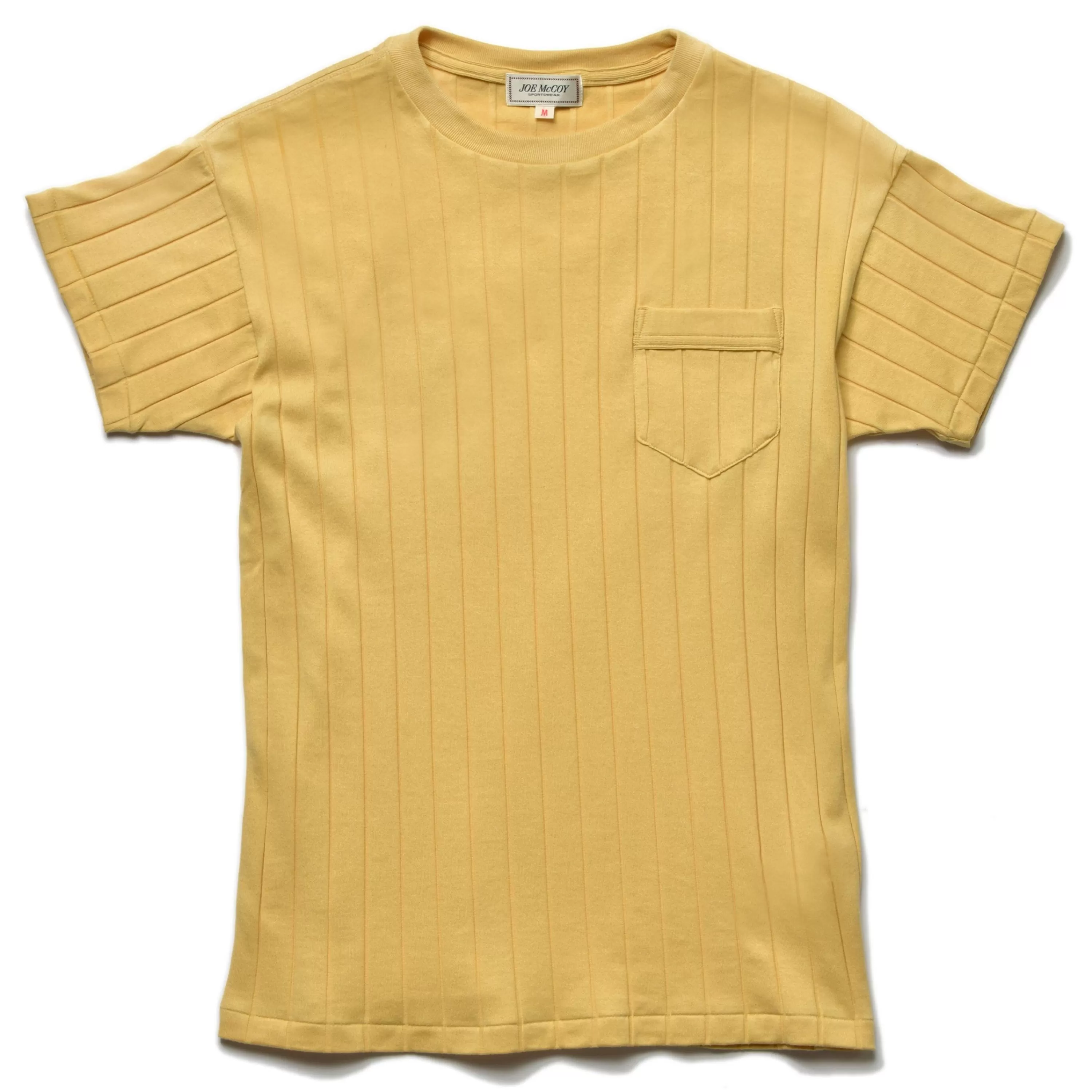 Joe McCoy Cotton Ribbed Pocket Tee 062 Lemon Cheap