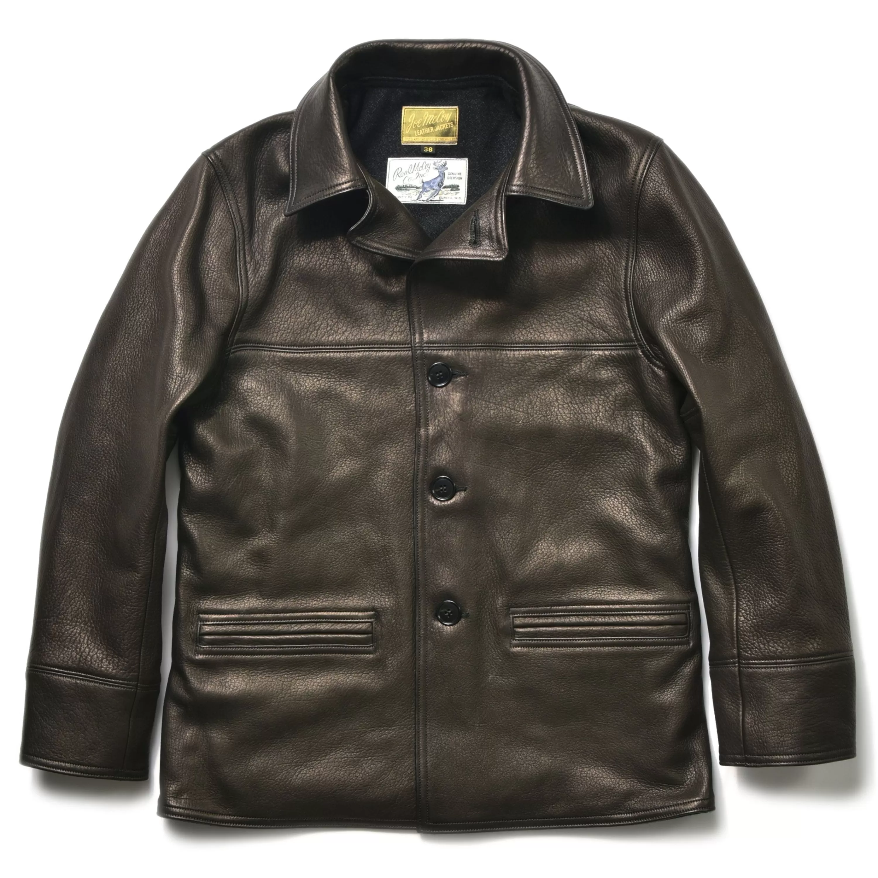 Joe McCoy Deerskin Car Coat 030 Black Clearance