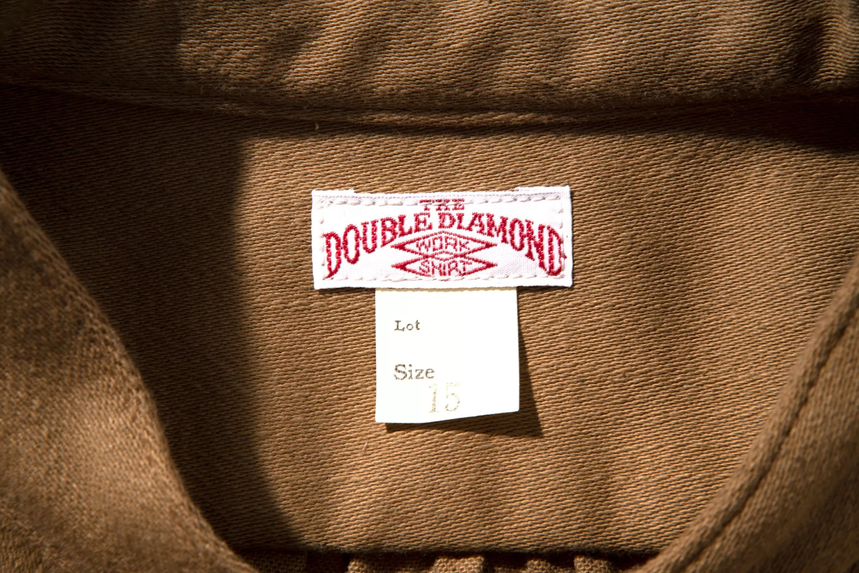 Joe McCoy Double Diamond Band Collar Sateen Shirt Khaki Outlet