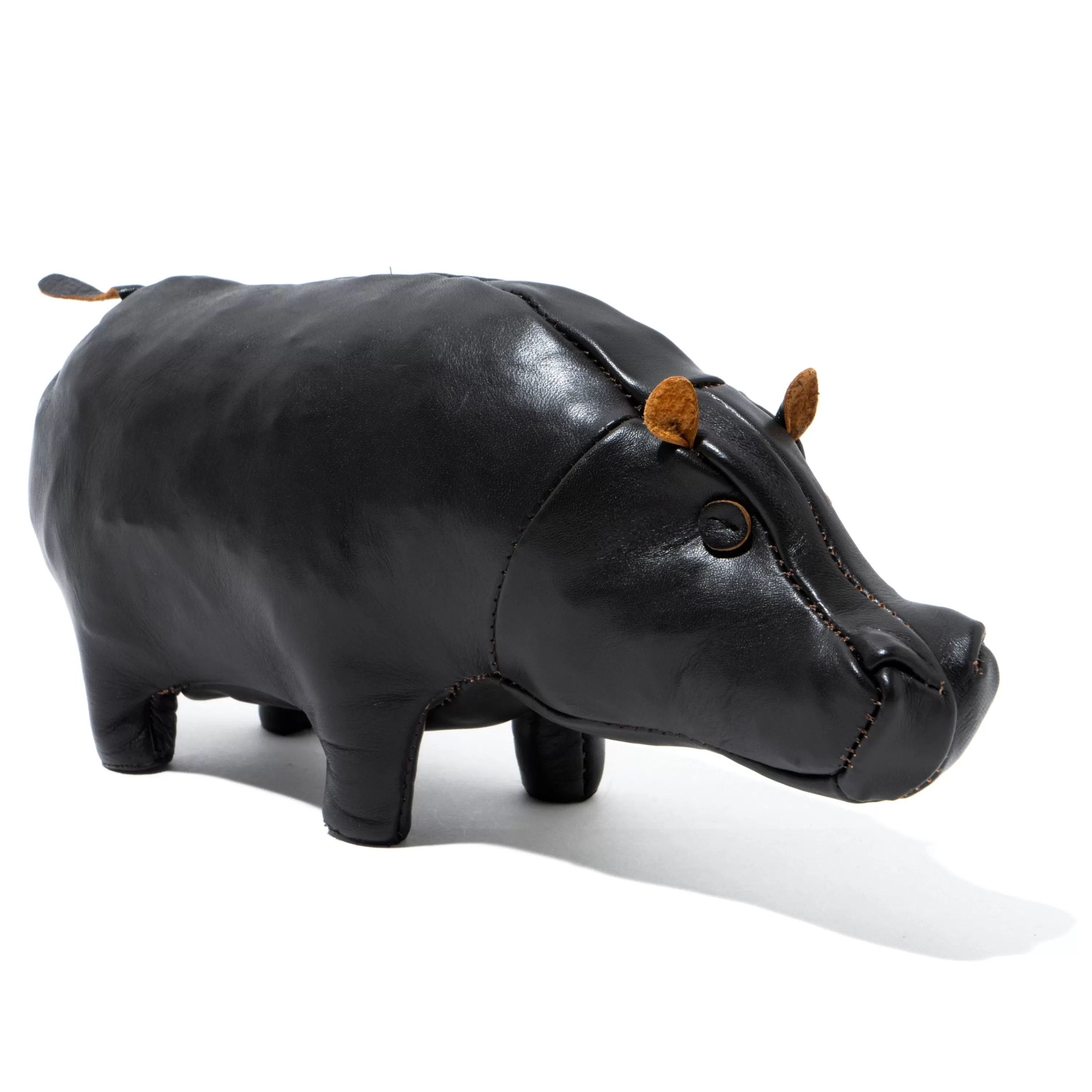 The Real McCoy's Handcrafted Horsehide Animals - Hippo Brown Outlet