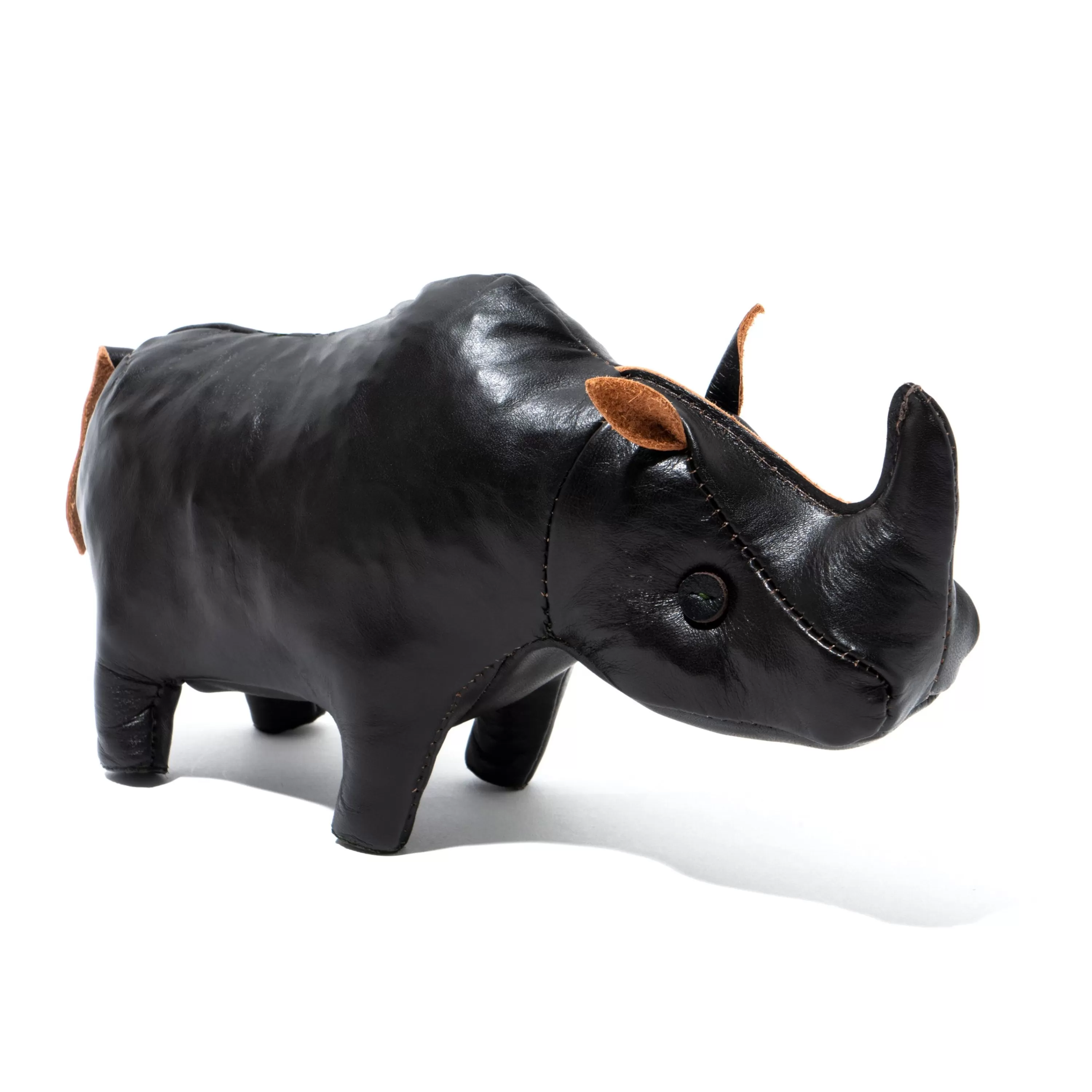 The Real McCoy's Handcrafted Horsehide Animals - Rhino Brown Sale