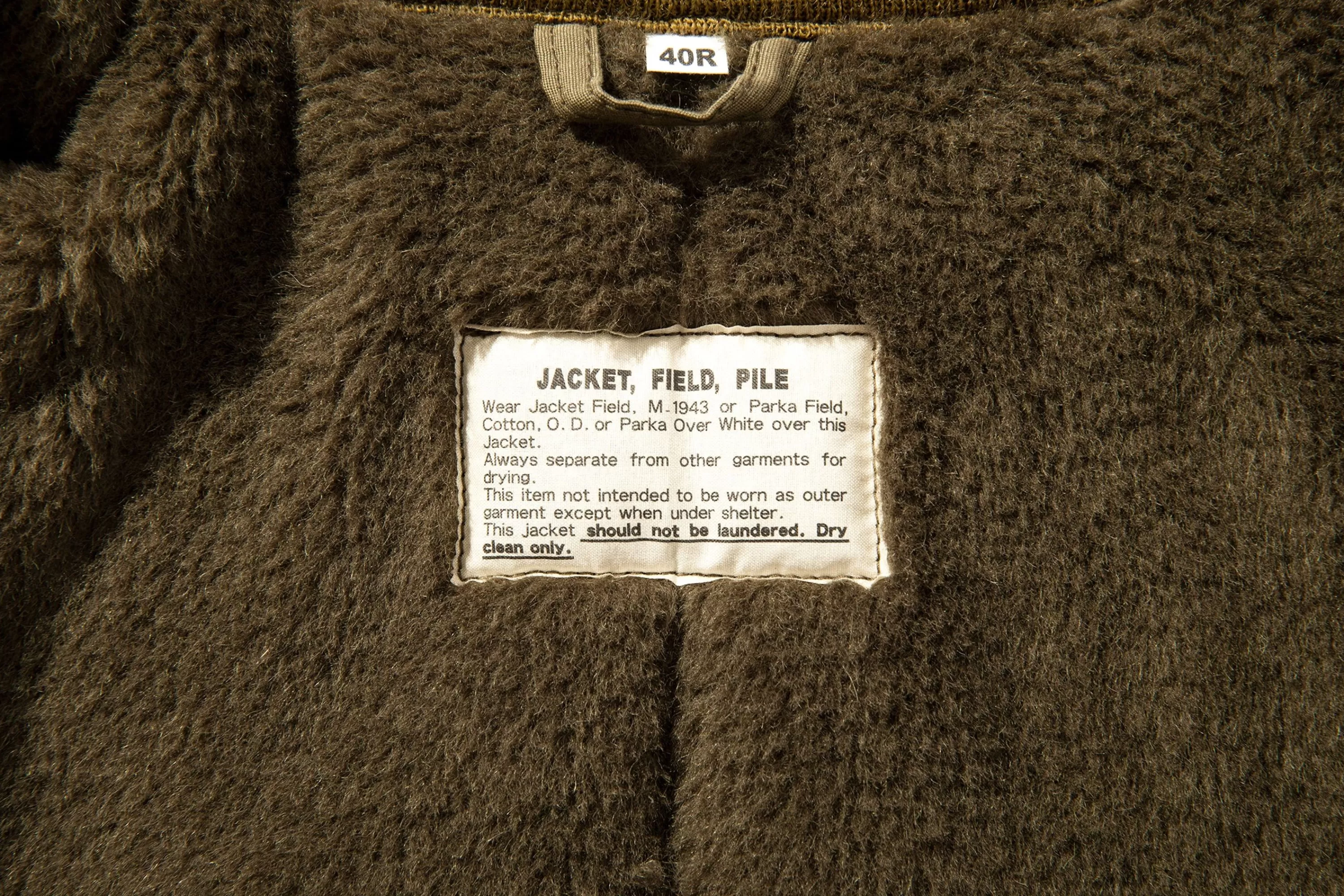 The Real McCoy's Jacket, Field, Pile, O.D. Olive Store