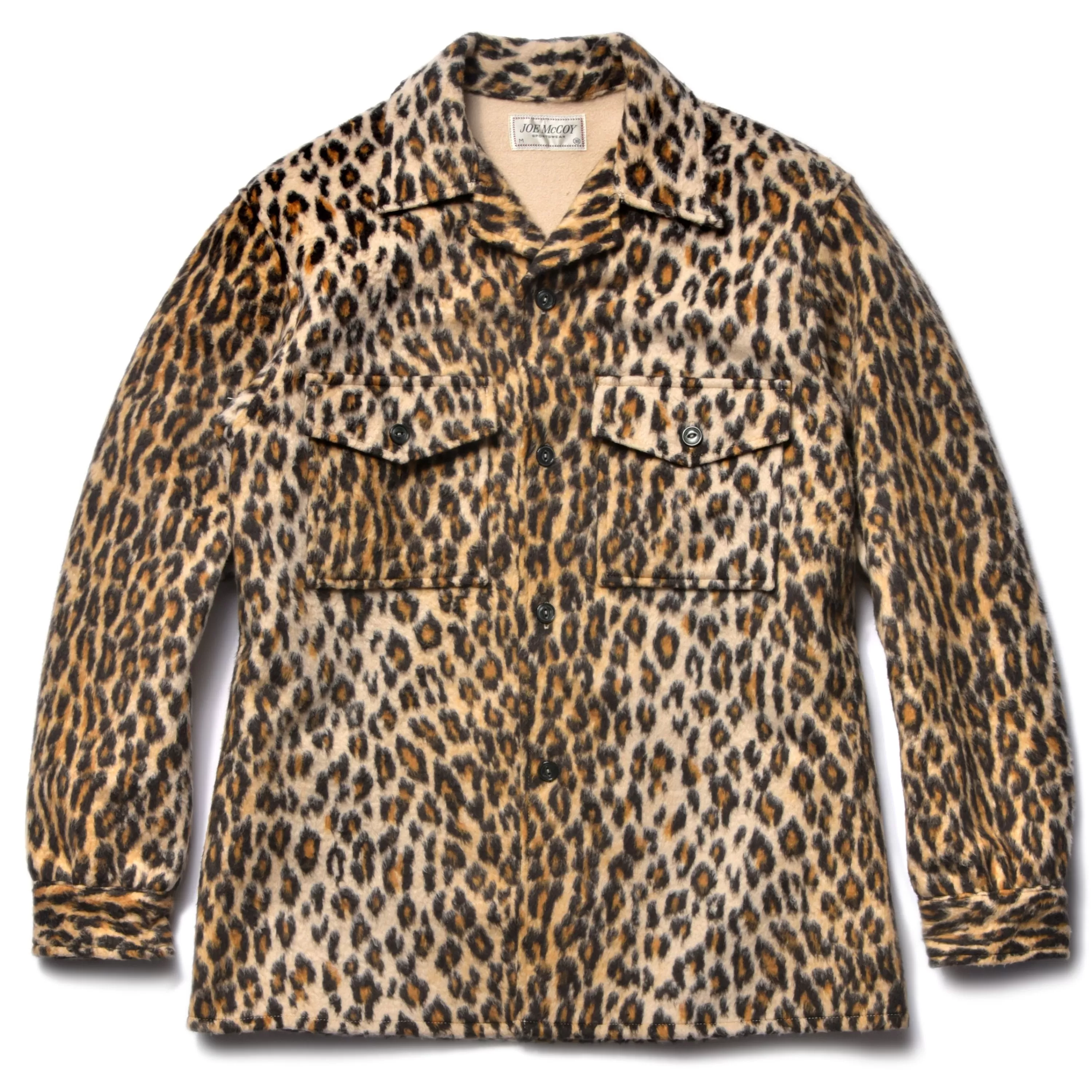 Joe McCoy Jm Leopard Fur Open Collar Shirt Beige Store