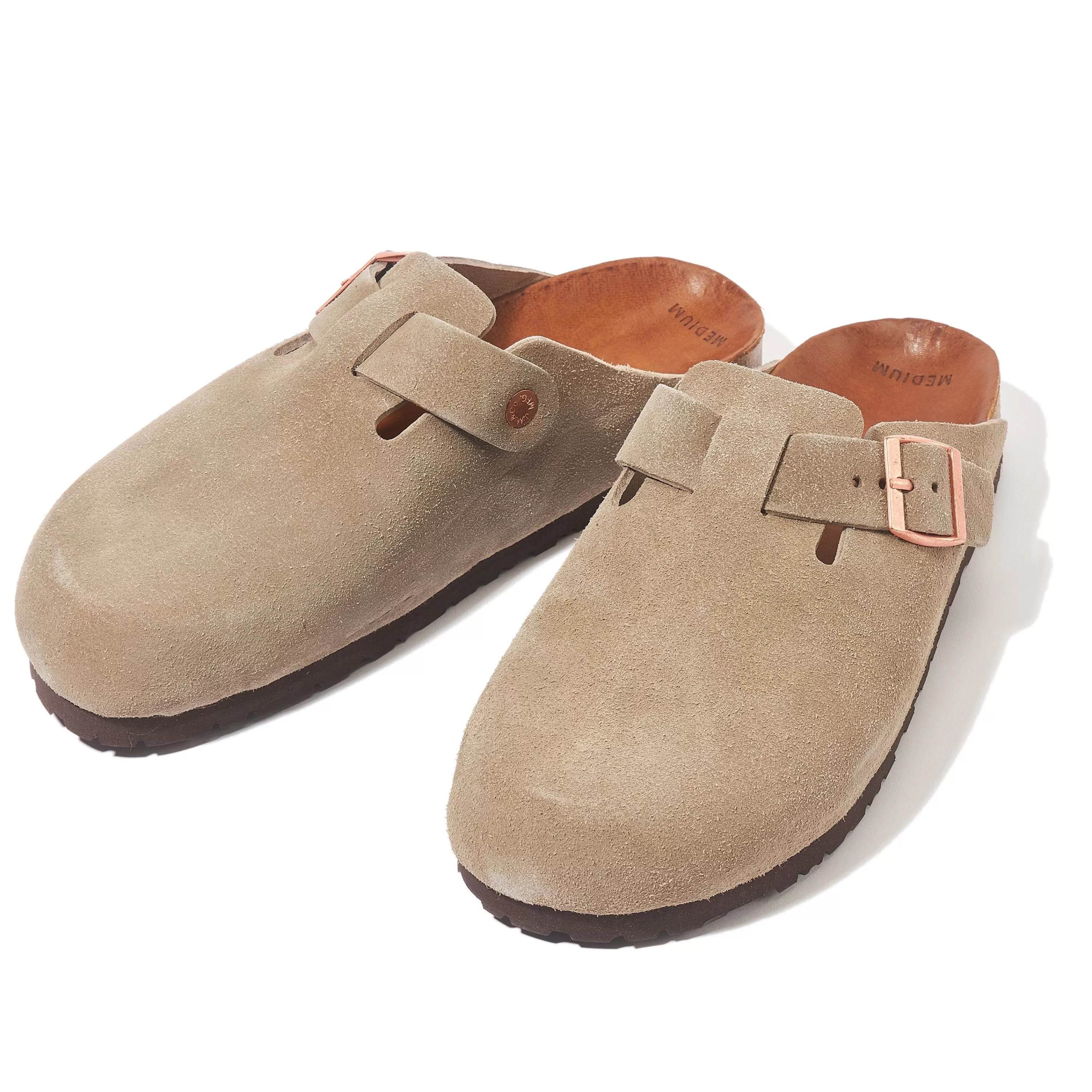 Joe McCoy Leather Foot-Support Clogs 044 Taupe Best Sale