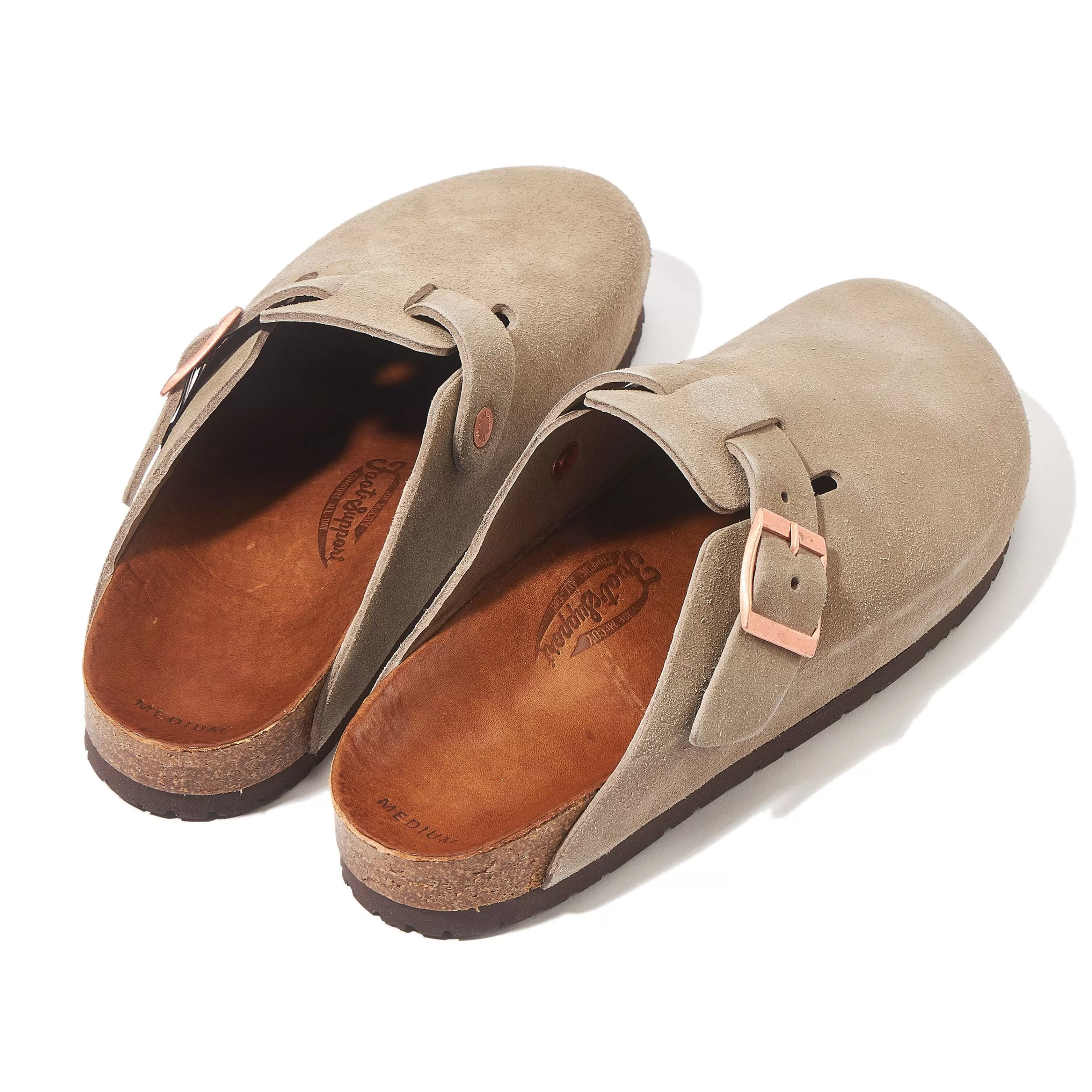 Joe McCoy Leather Foot-Support Clogs 044 Taupe Best Sale