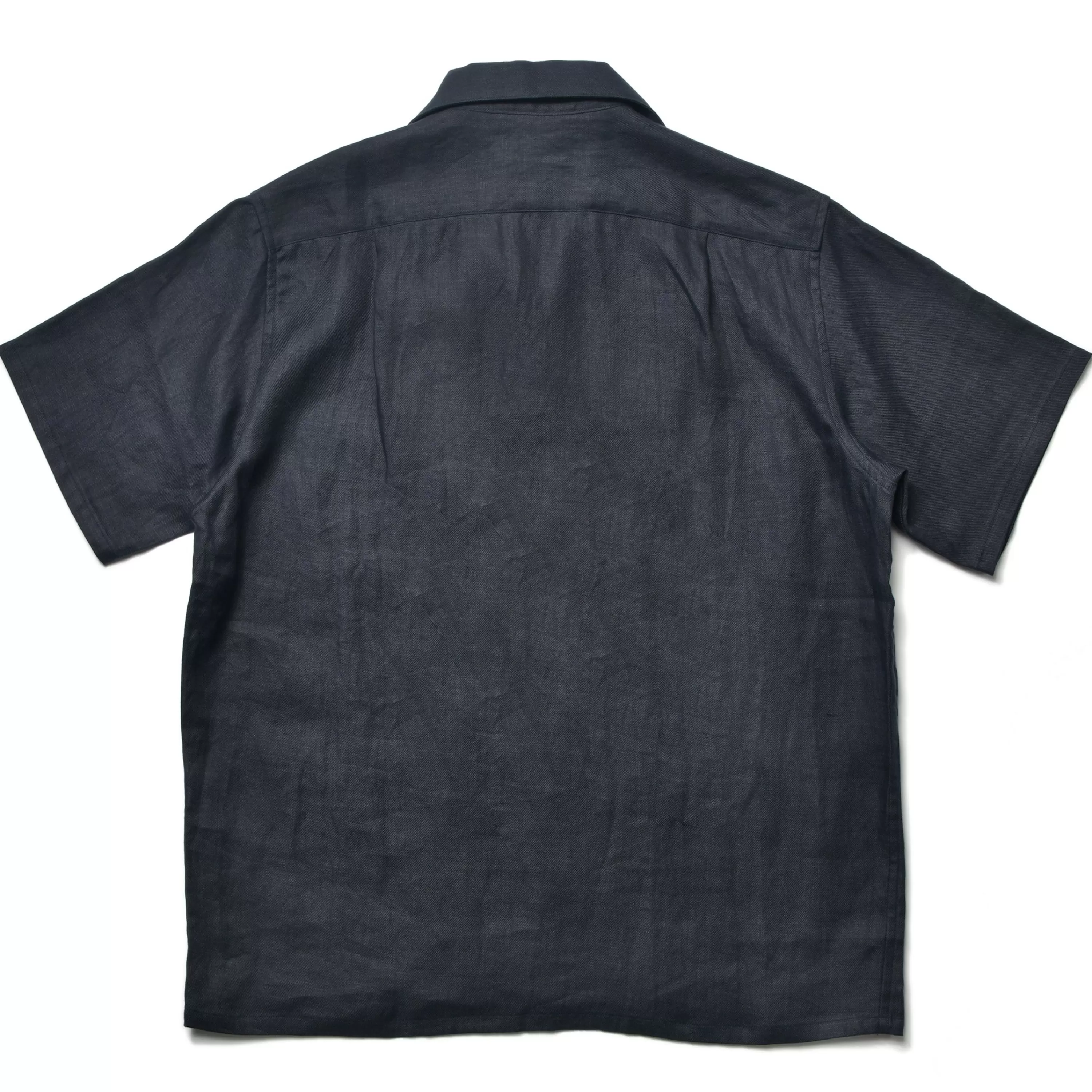 Joe McCoy Linen Open Collar Shirt 140 Navy Sale
