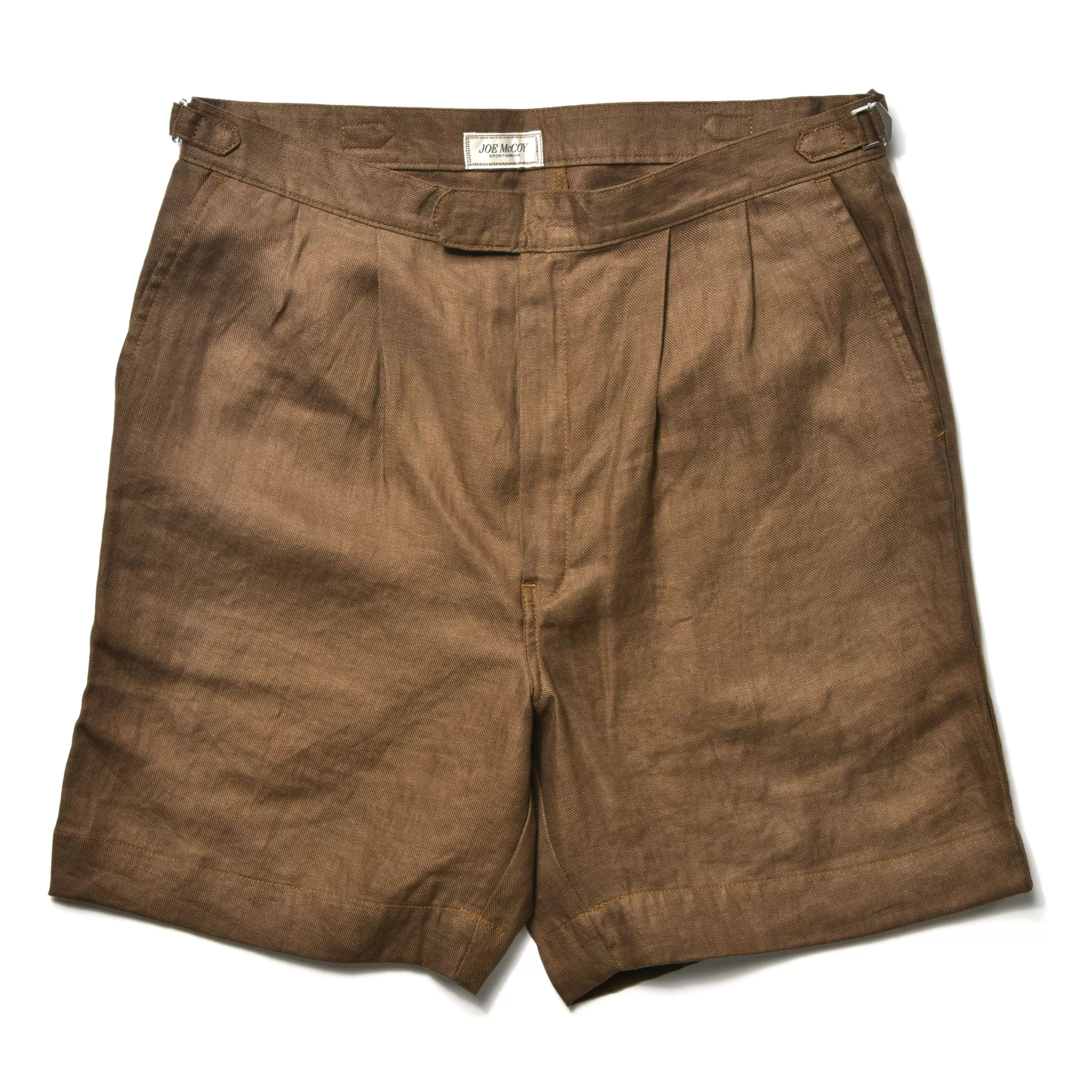 Joe McCoy Linen Pleated Short Pants Brown Store