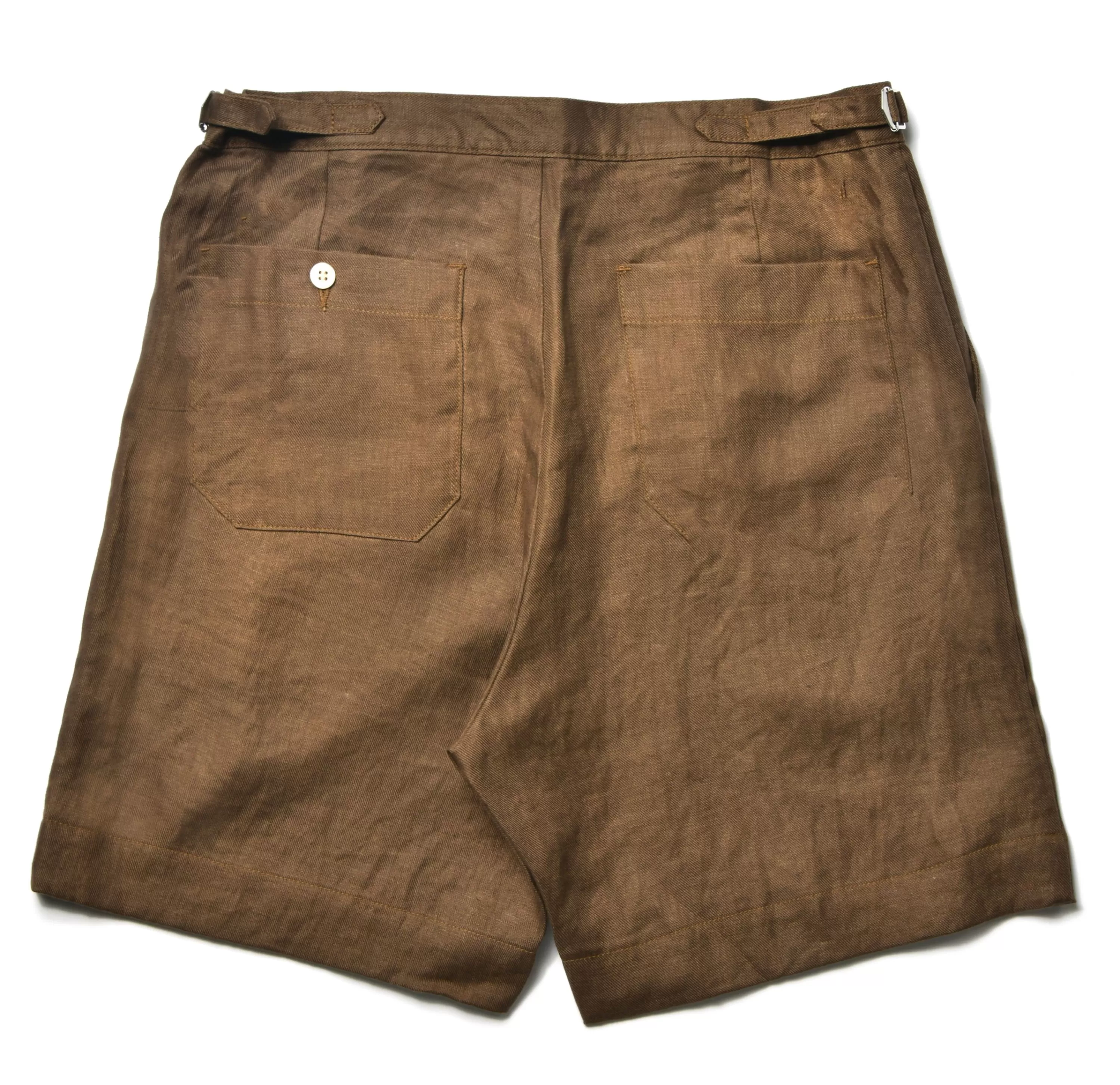 Joe McCoy Linen Pleated Short Pants Brown Store