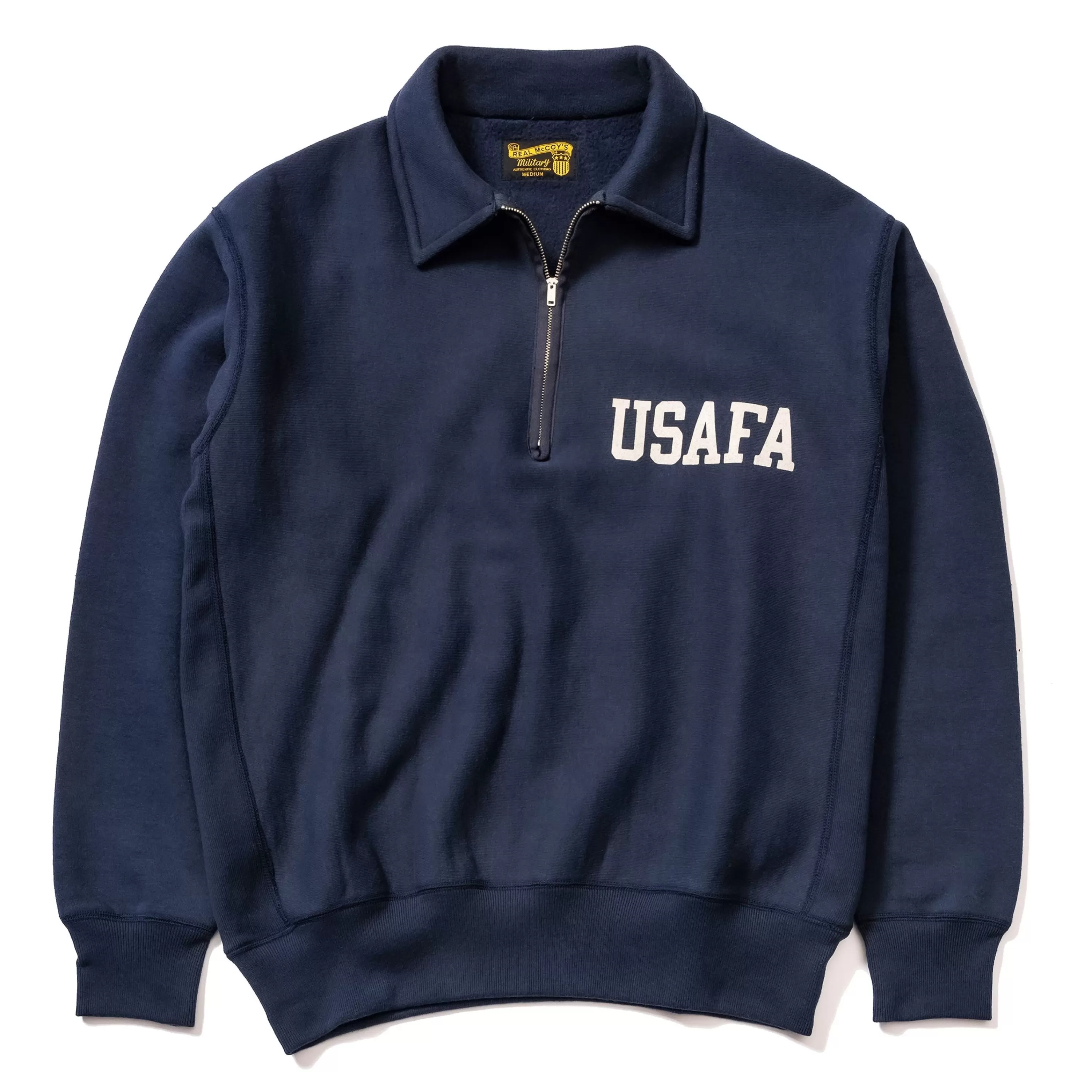 The Real McCoy's Military 1/4 Zip Sweatshirt / Usafa Navy Outlet