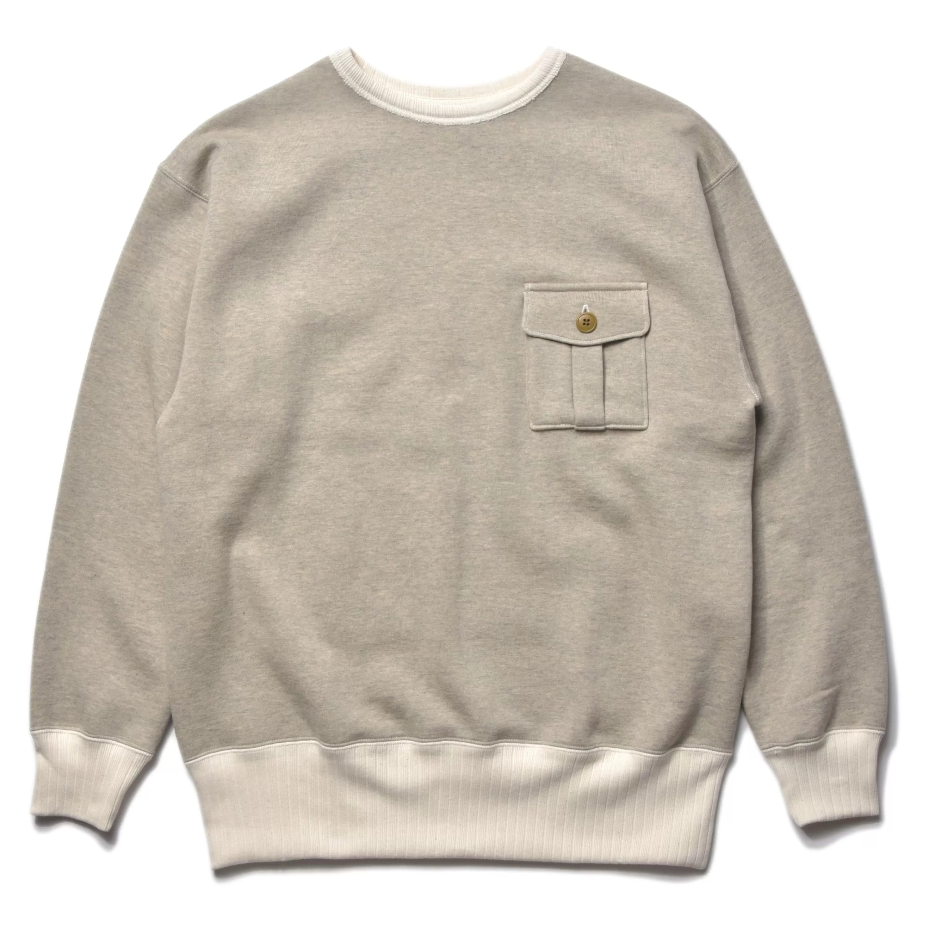 The Real McCoy's Military Pocket Sweatshirt 013 Oatmeal Clearance