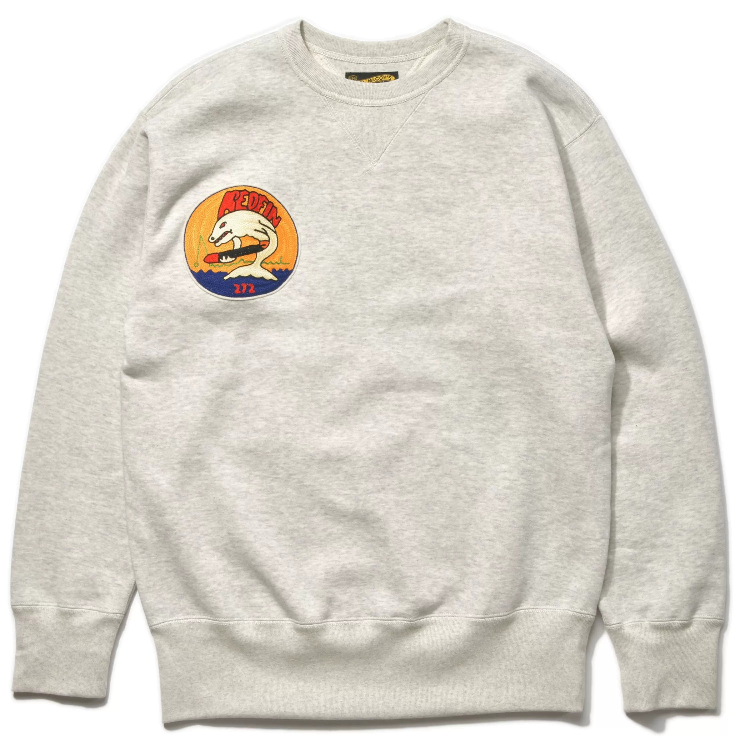 The Real McCoy's Military Print Sweatshirt / Uss Redfin 022 Snow Gray Discount