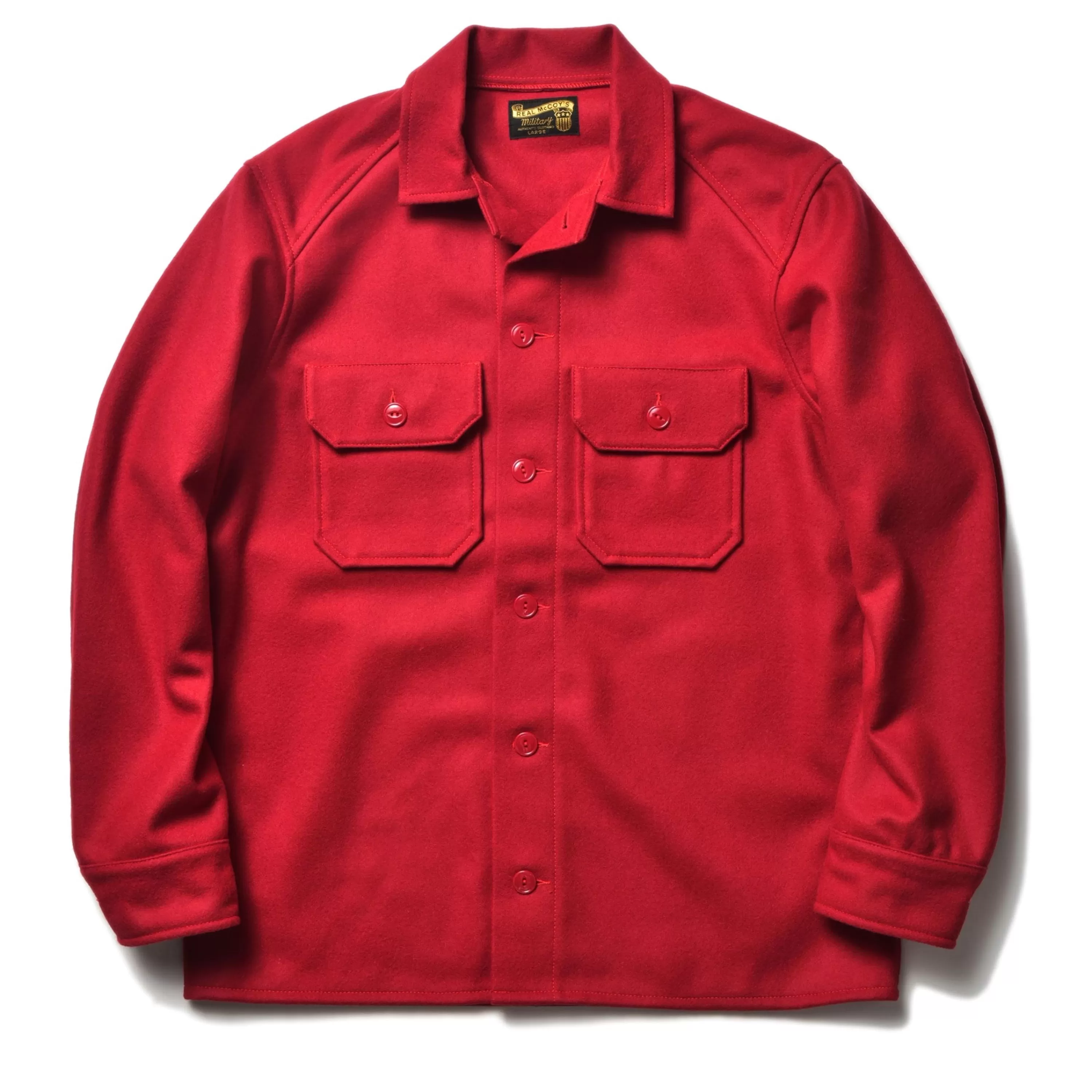 The Real McCoy's Military Souvenir Wool Shirt Red Fashion