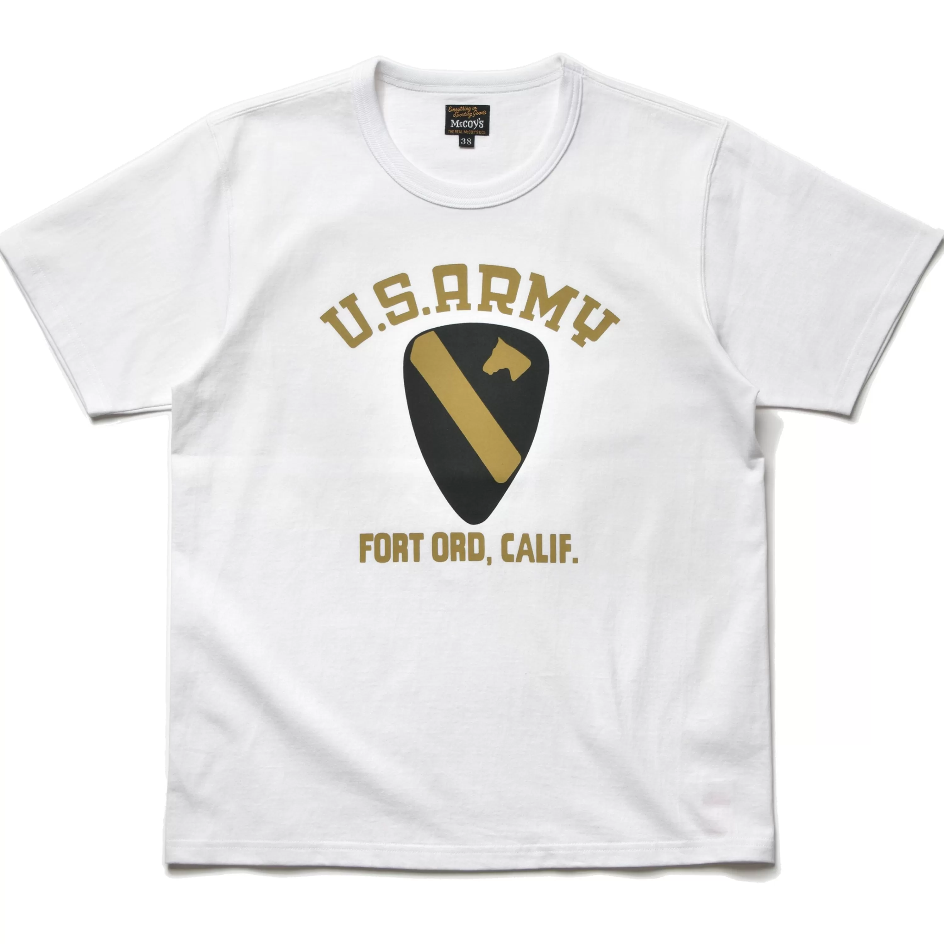 The Real McCoy's Military Tee / Fort Ord 010 White Best Sale