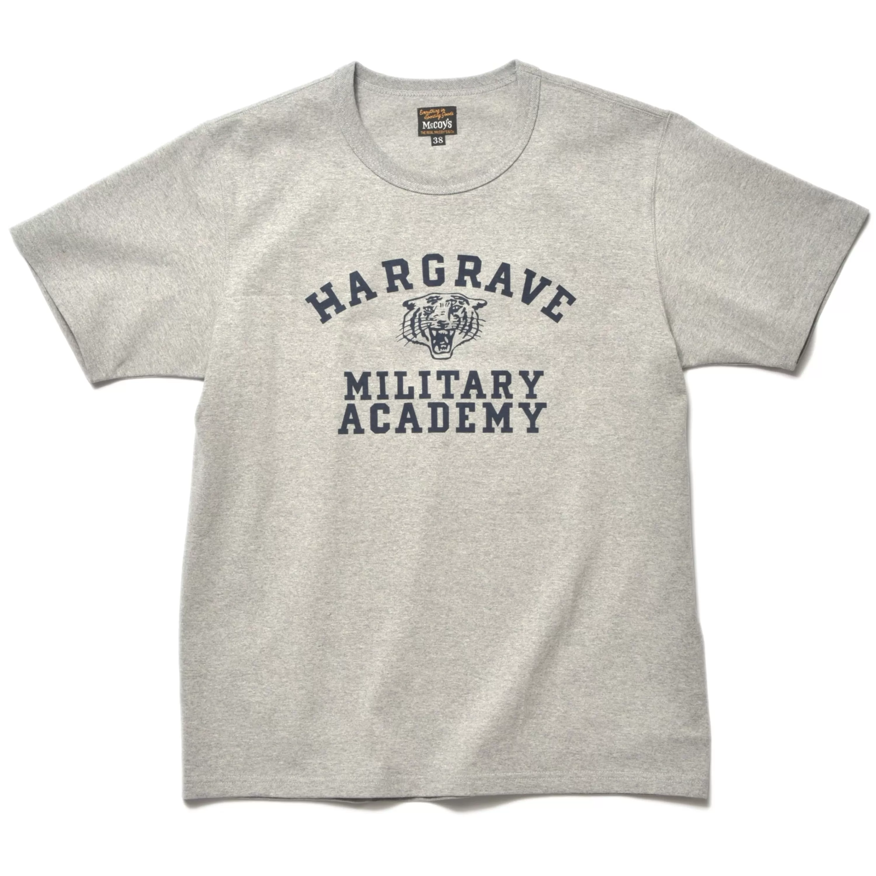 The Real McCoy's Military Tee / Hargrave Military Academy 20 Gray New