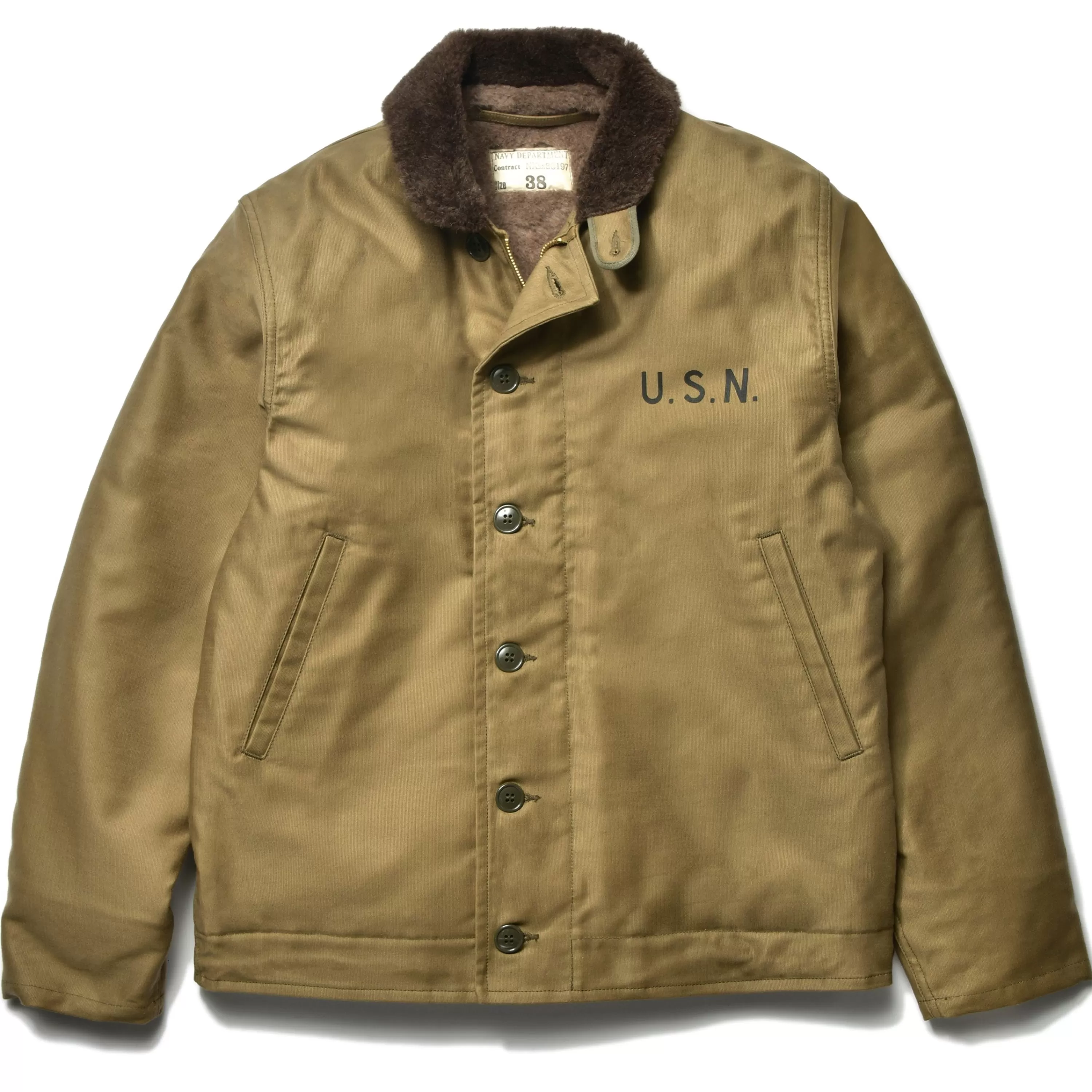 The Real McCoy's N-1 Deck Jacket (Khaki)/ Stencil 040 Khaki New