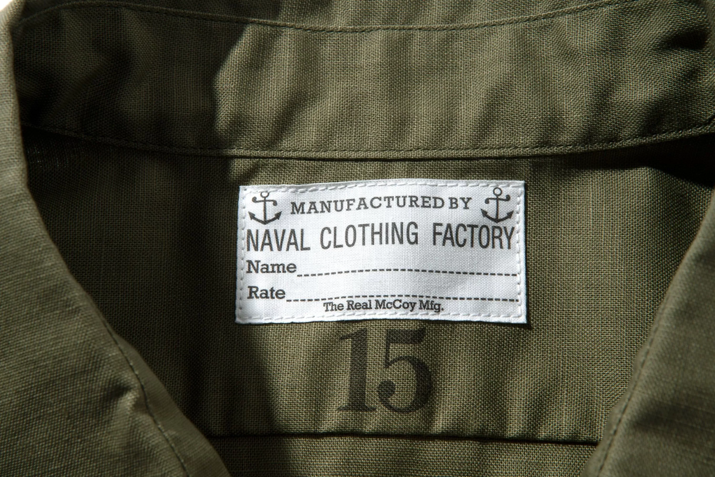 The Real McCoy's N-3 Utility Shirt L/S (Plain) 215 Olive Best