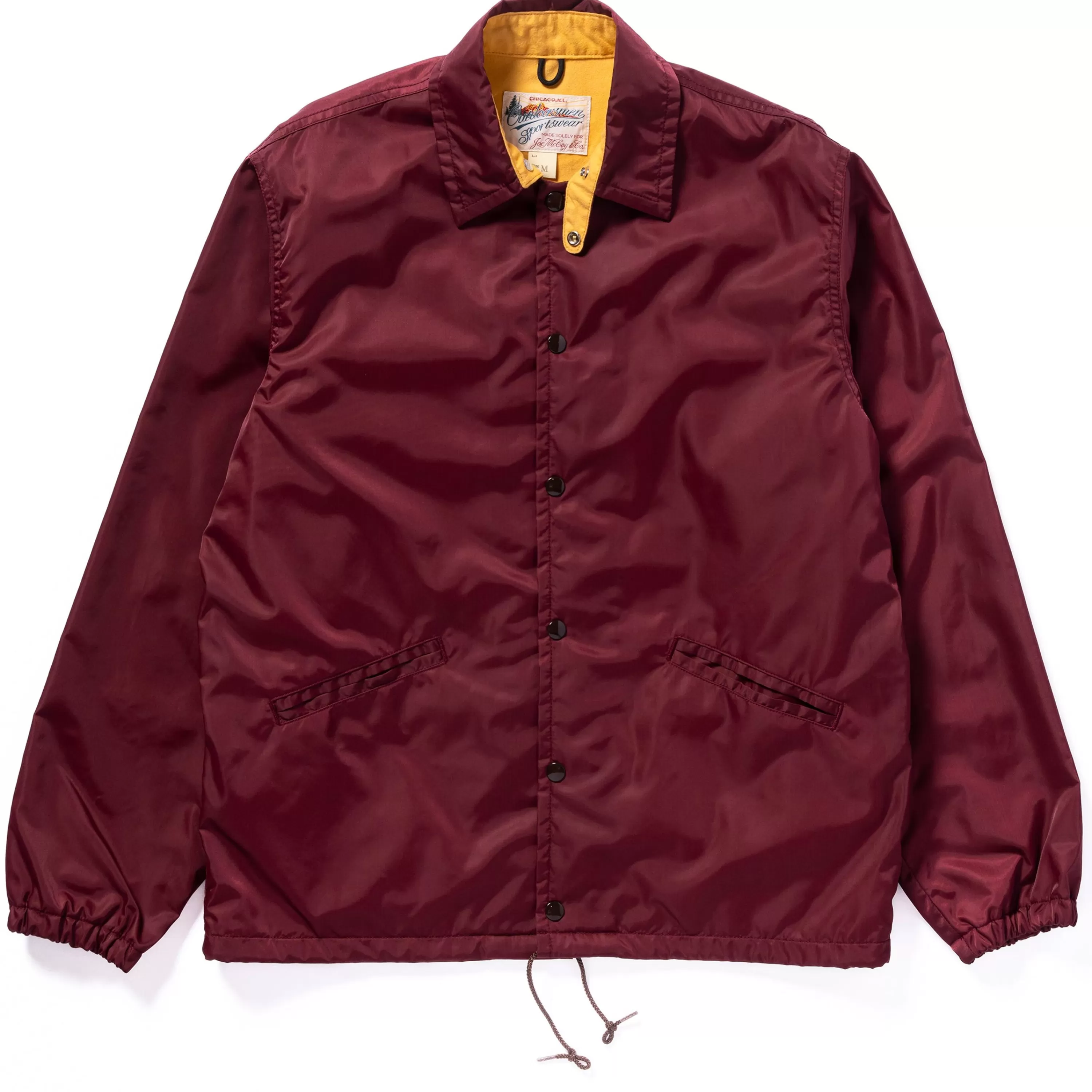 Joe McCoy Nylon Cotton Lined Coach Jacket Burgundy Best Sale