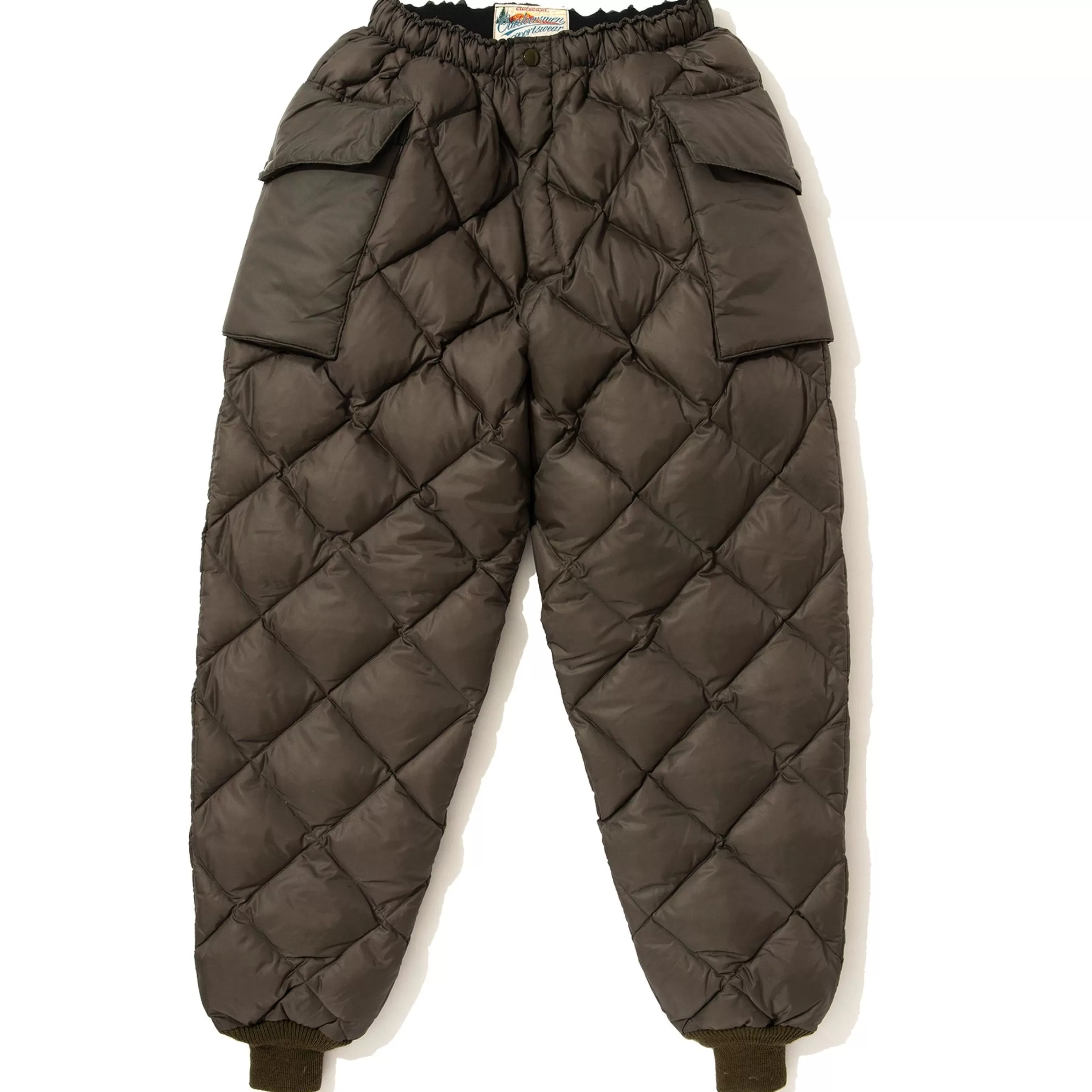 Joe McCoy Nylon Quilted Down Trousers Olive Shop