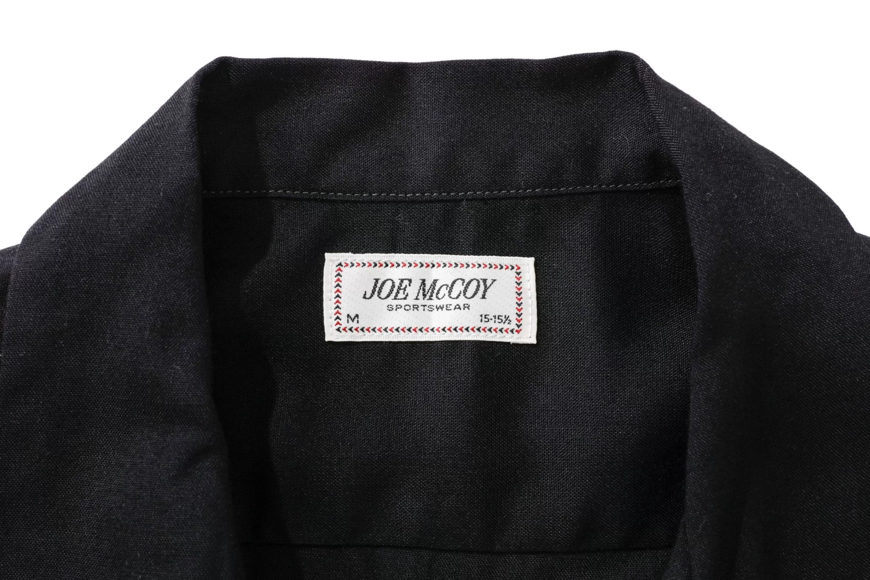 Joe McCoy Open Collar Rayon Shirt Black Best