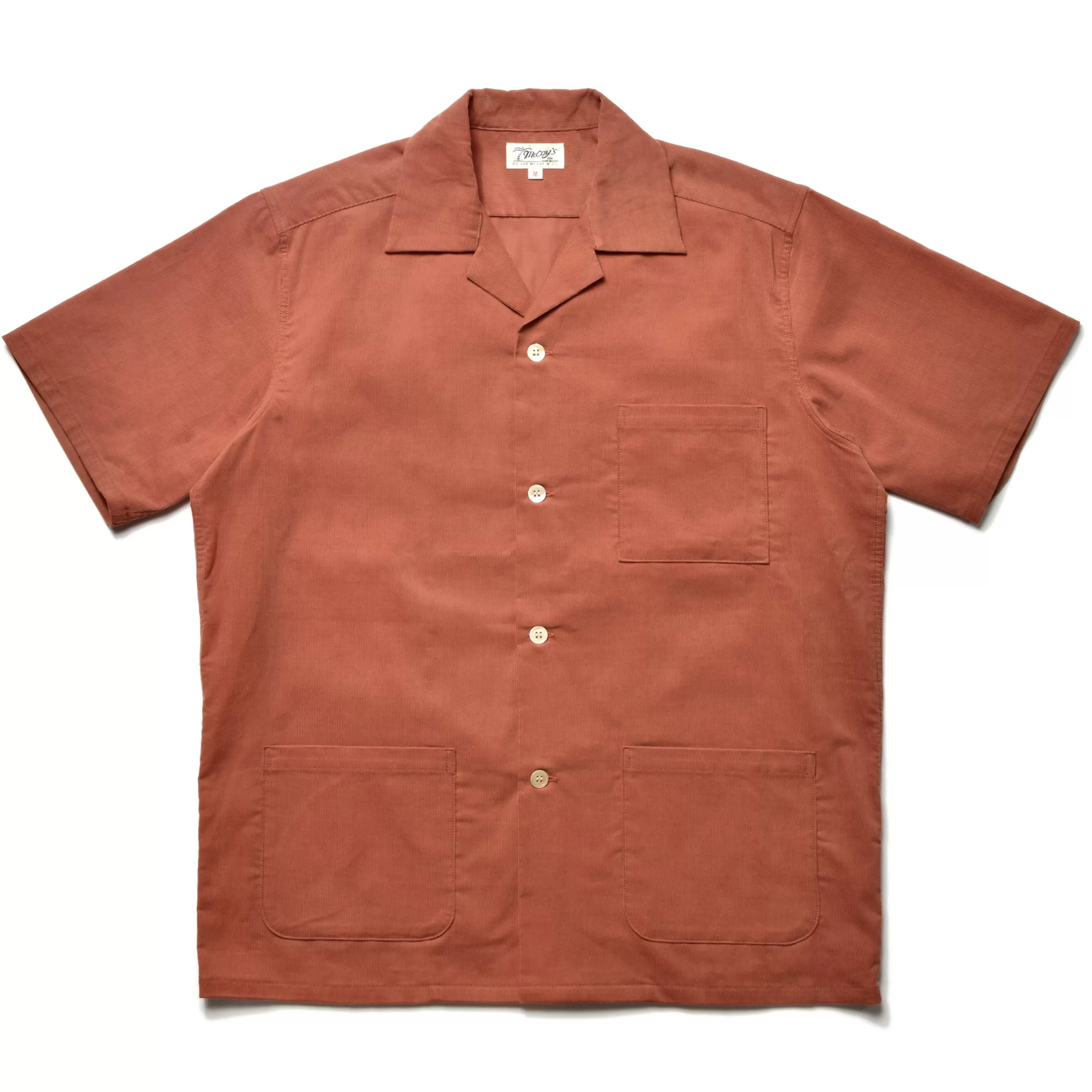 Joe McCoy Open Collar Resort S/S Shirt / Summer Corduroy 081 Salmon Fashion