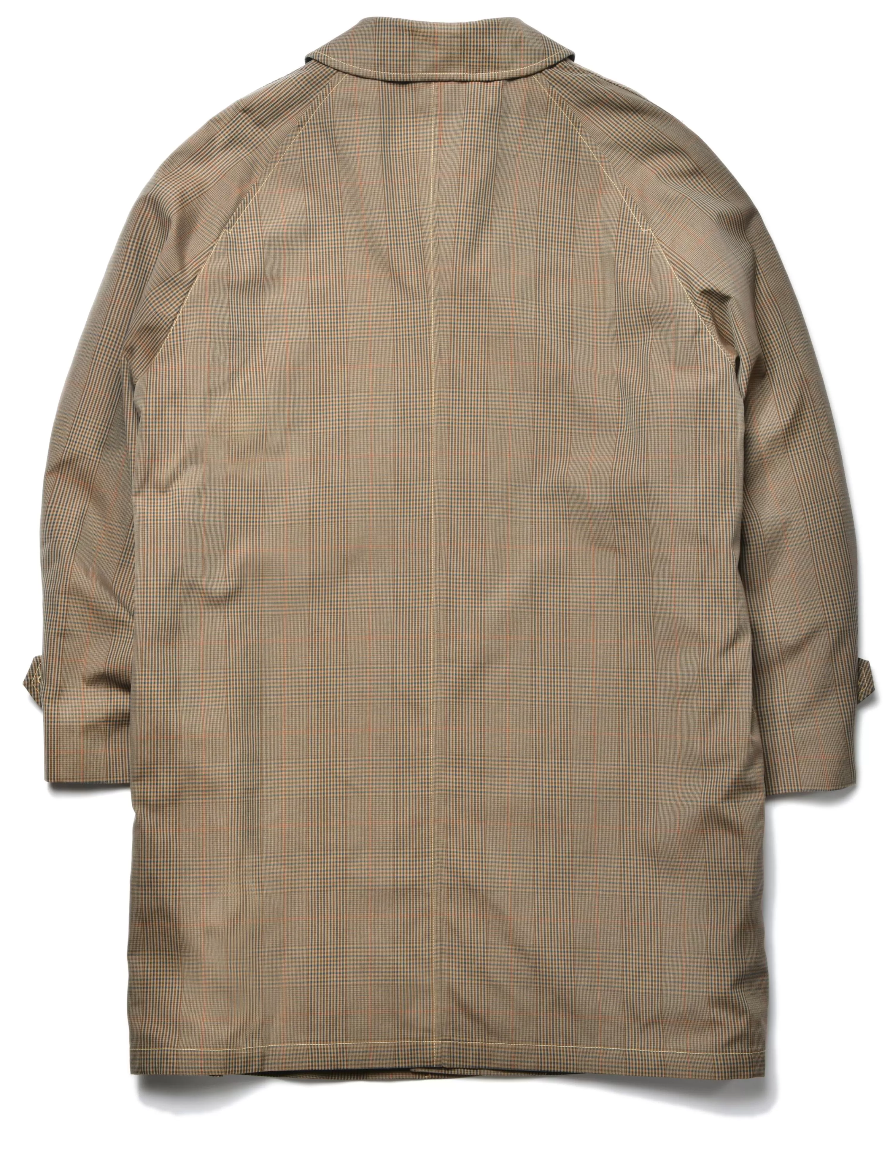 Joe McCoy Plaid-Check Rain Weather Coat Brown Best