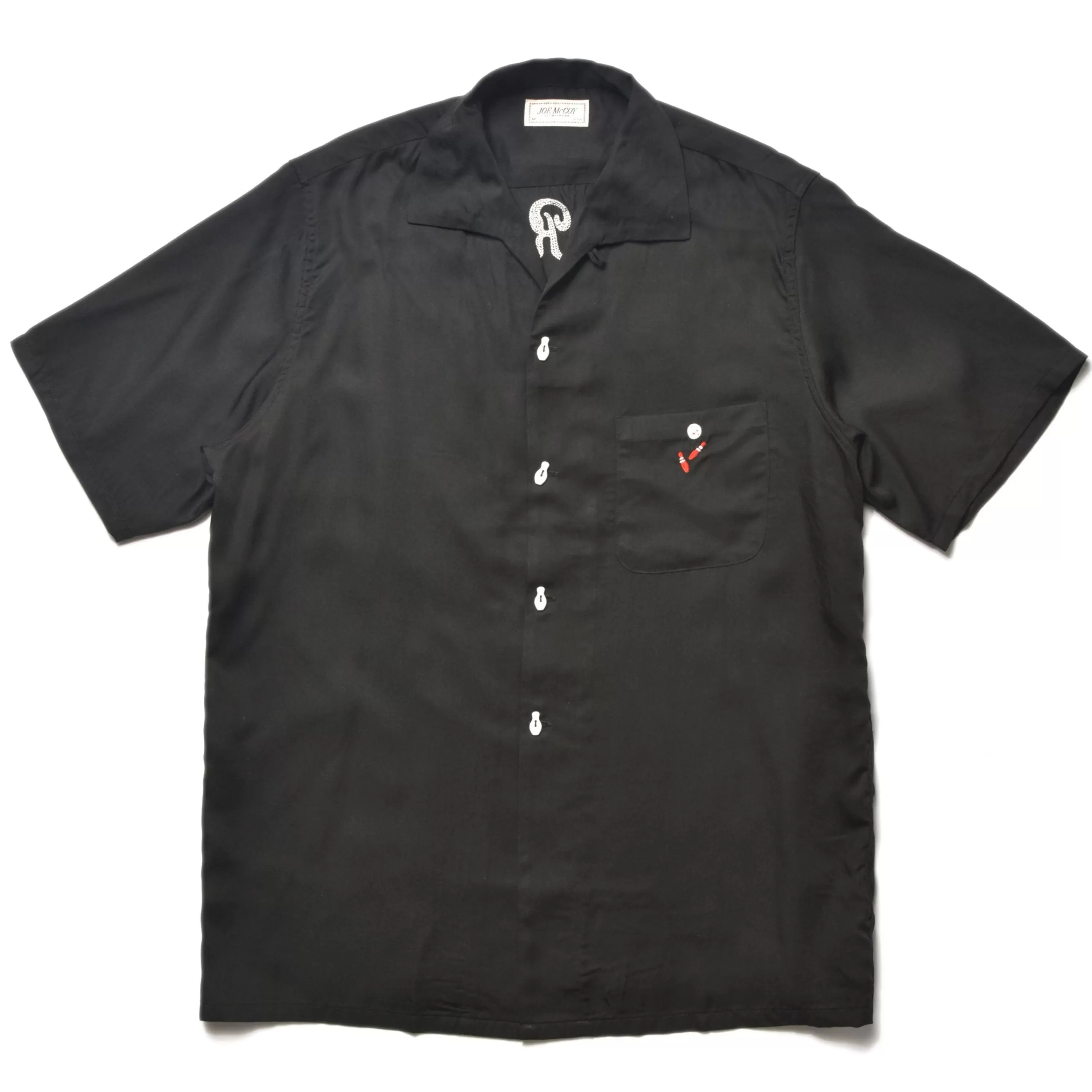 Joe McCoy Rayon Bowling Shirt / Jolly Roger 030 Black New