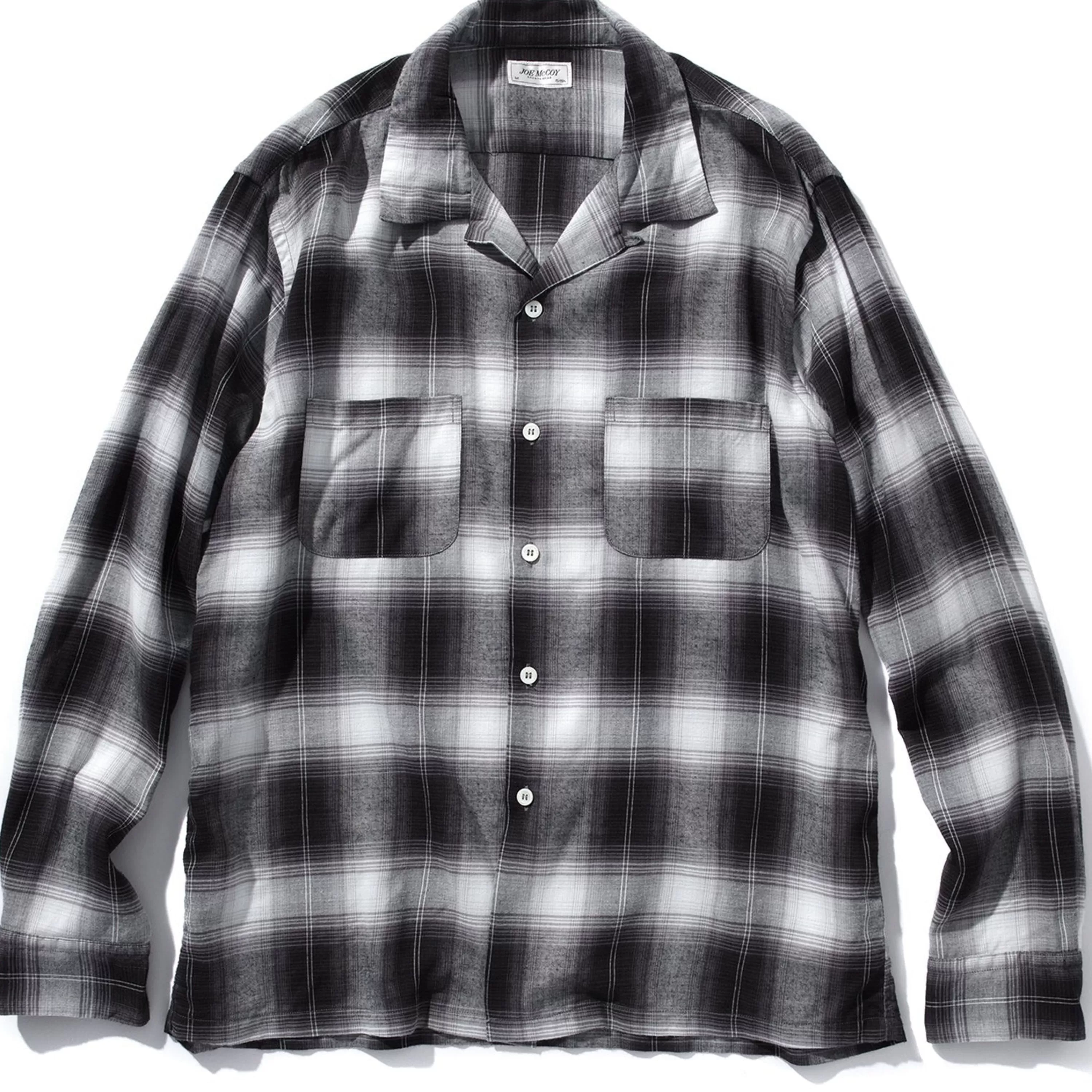 Joe McCoy Shadow Check Rayon Shirt Silver Grey Discount