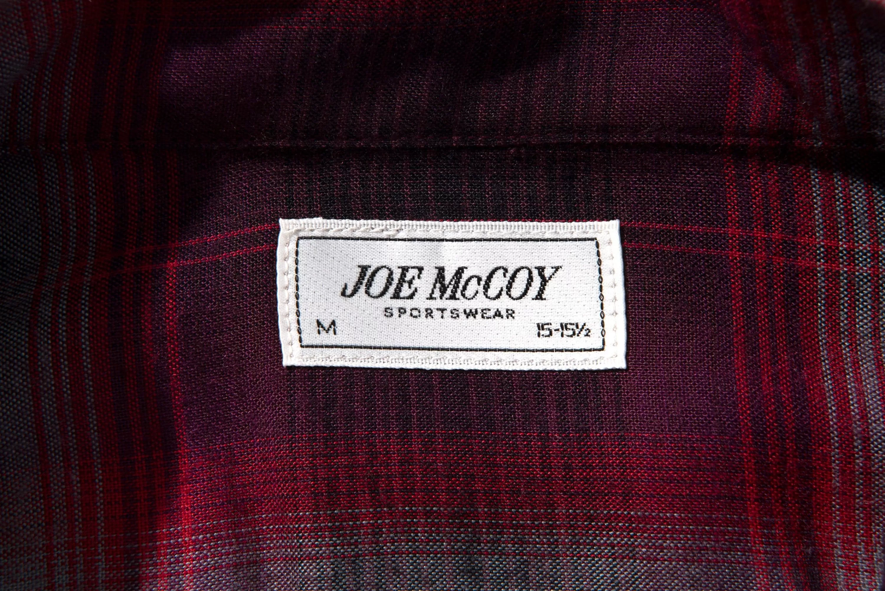 Joe McCoy Shadow Check Rayon Shirt Crimson Discount