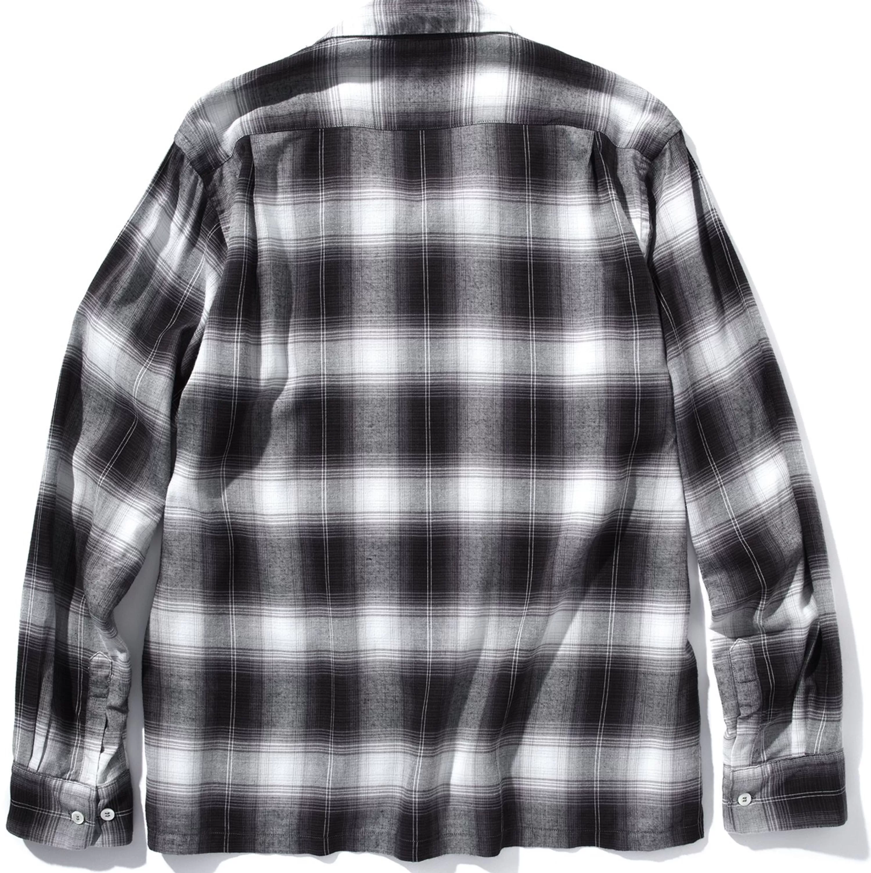 Joe McCoy Shadow Check Rayon Shirt Silver Grey Discount