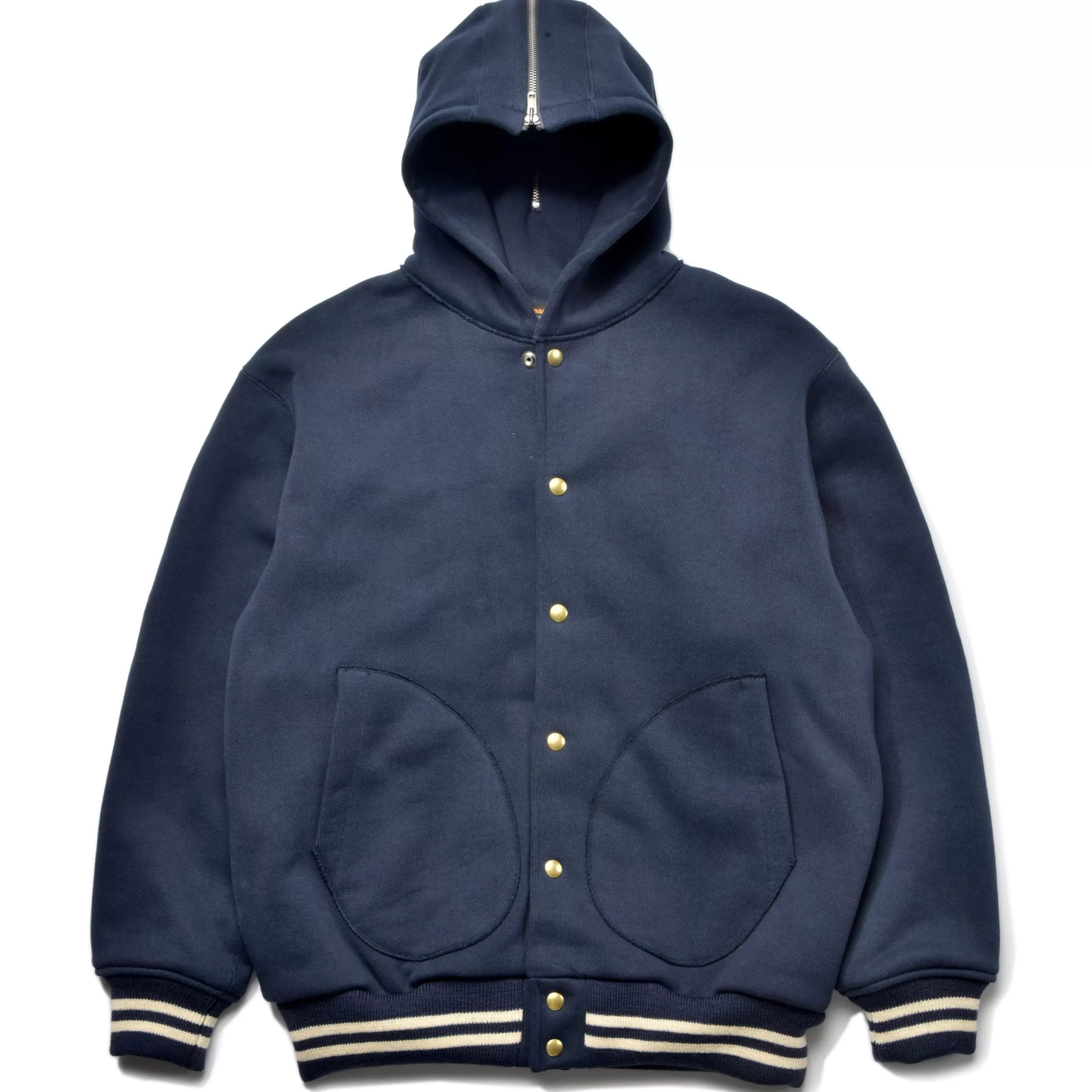 Joe McCoy Snap Button Hooded Sweatshirt 124 Midnight Blue Hot