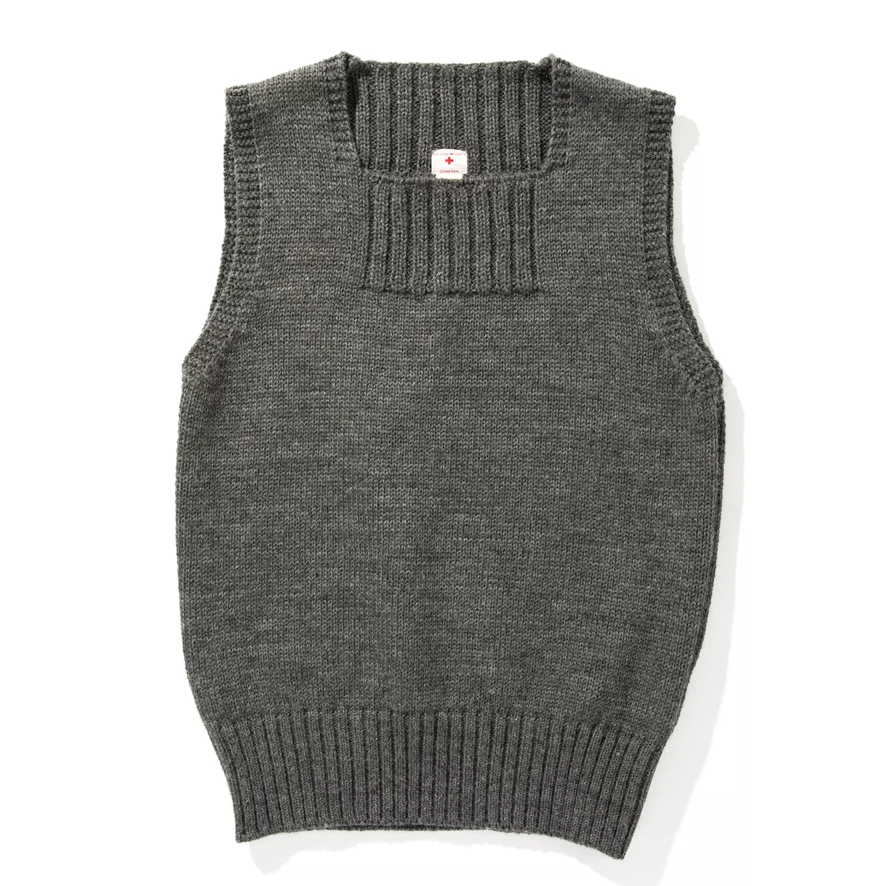 The Real McCoy's Sweater, Sleeveless Grey Discount