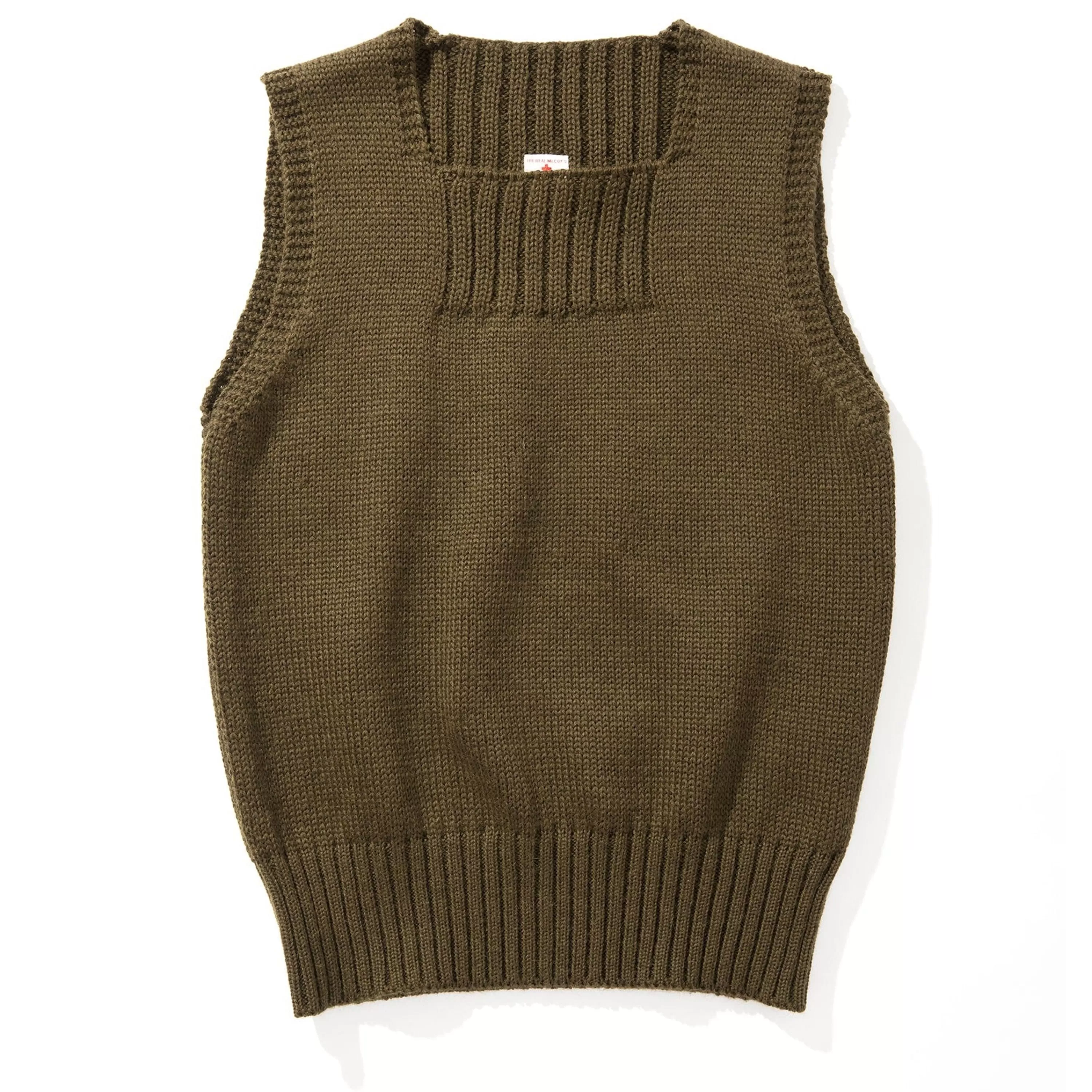 The Real McCoy's Sweater, Sleeveless Olive Clearance