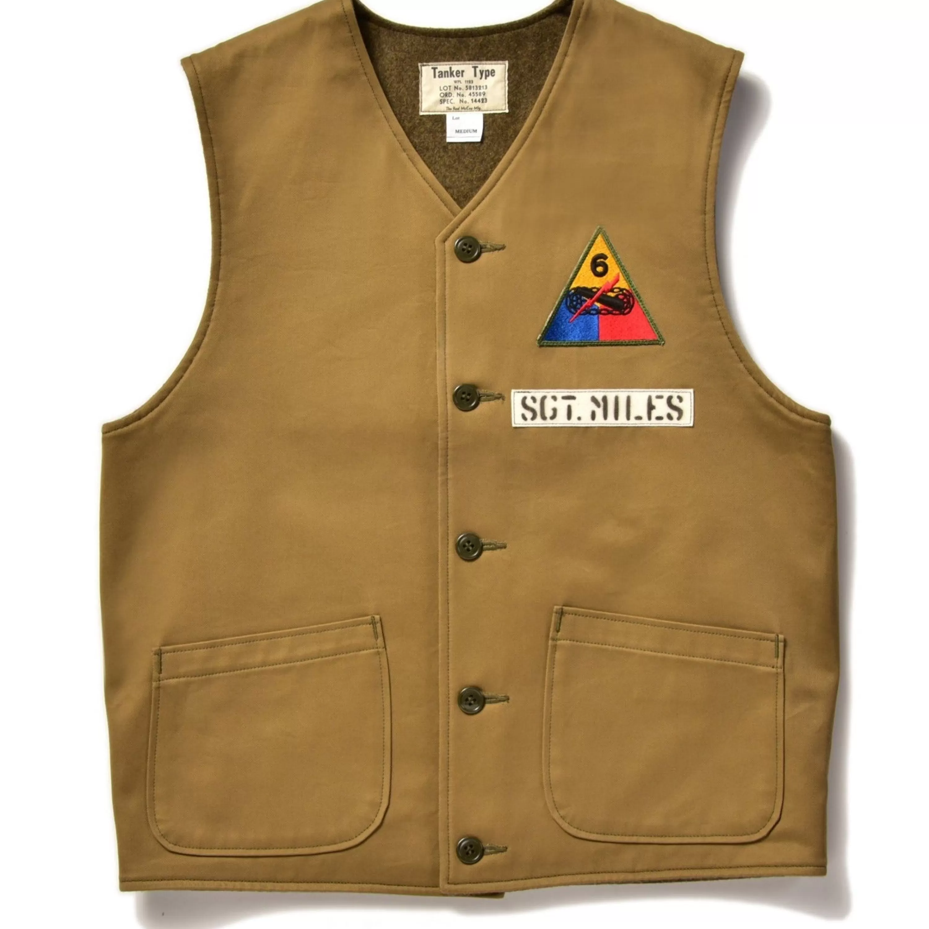 The Real McCoy's Tanker Vest / 6Th Armed Div. Khaki Cheap