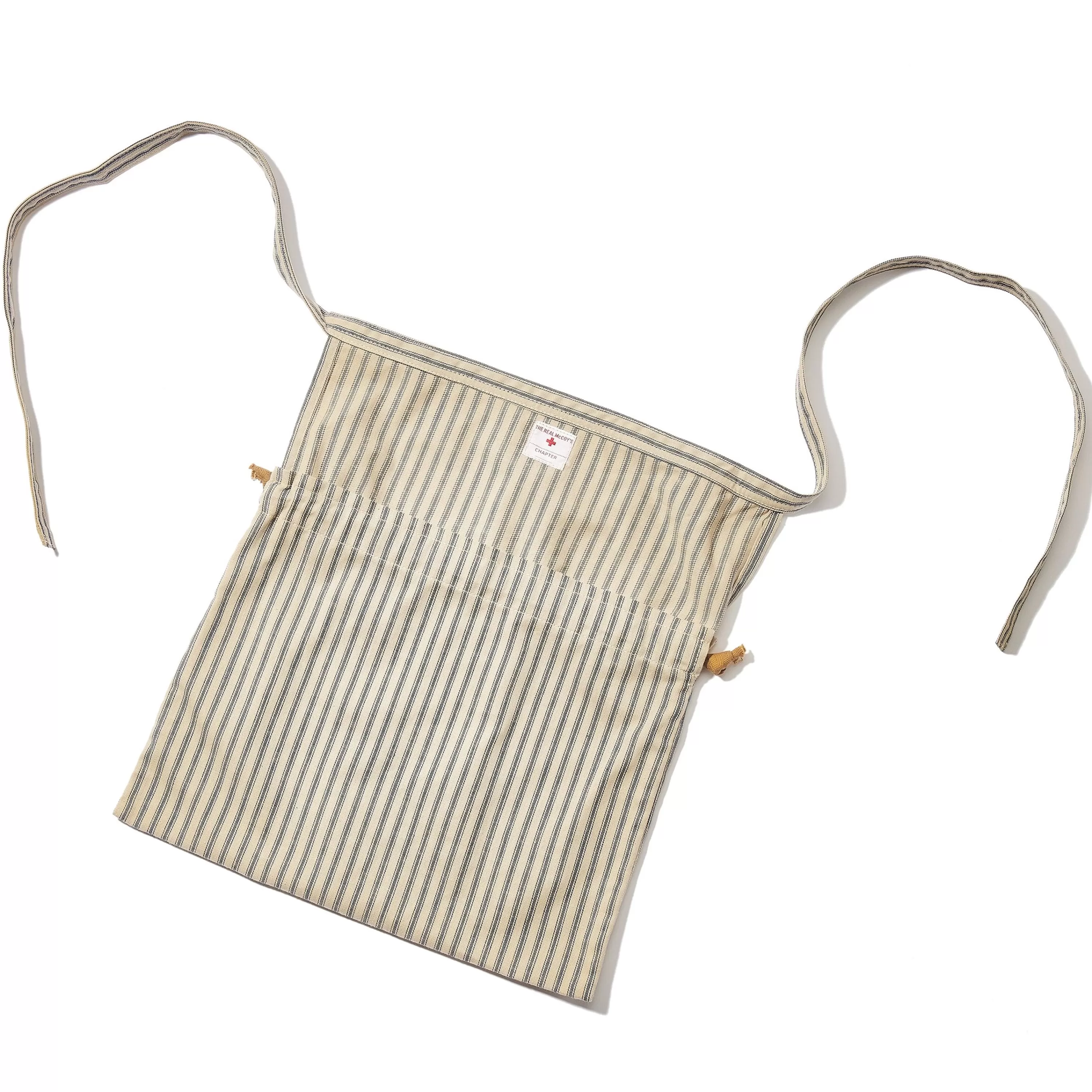 The Real McCoy's Ticking Stripe Apron Bag 012 Ecru Shop