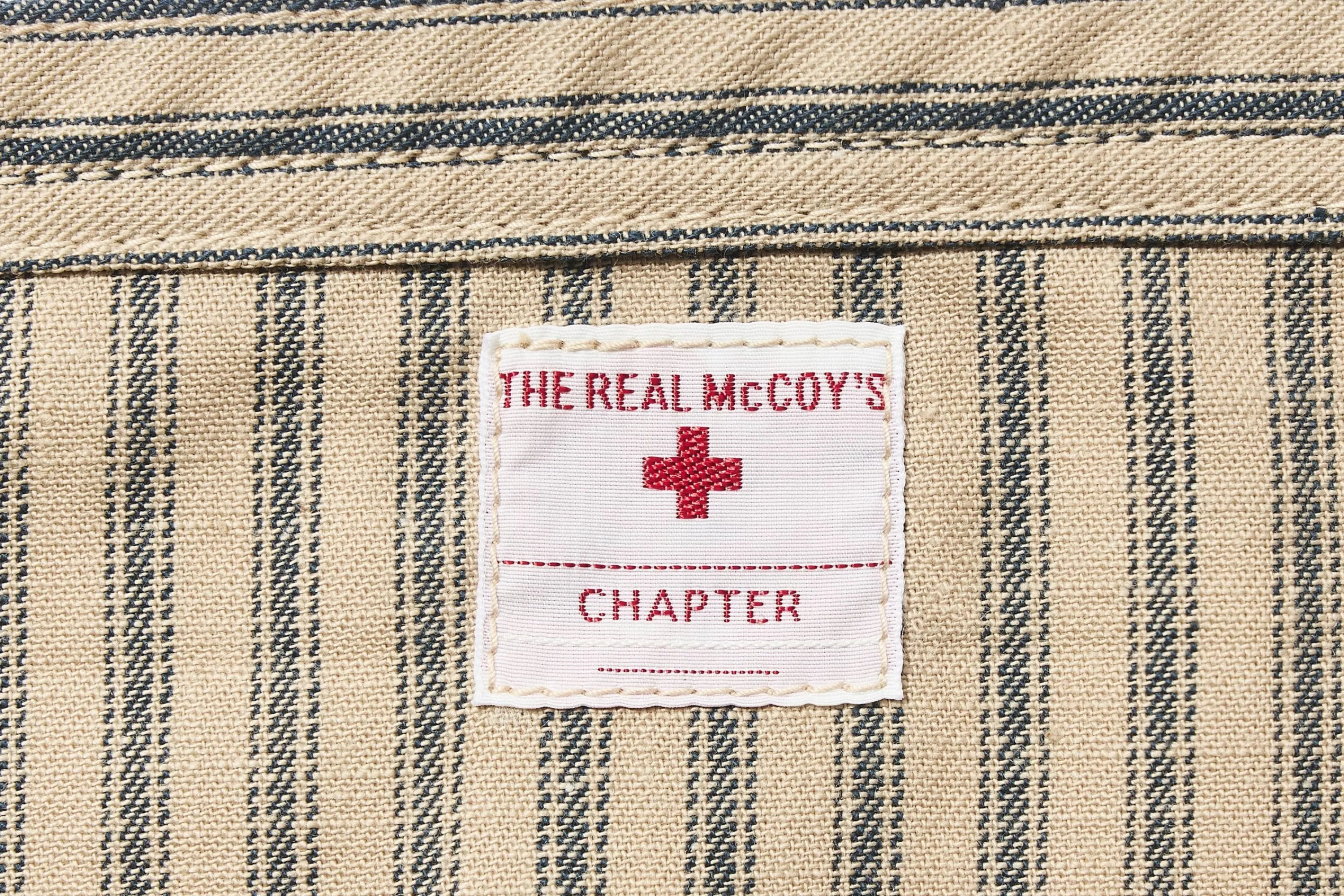 The Real McCoy's Ticking Stripe Apron Bag 012 Ecru Shop