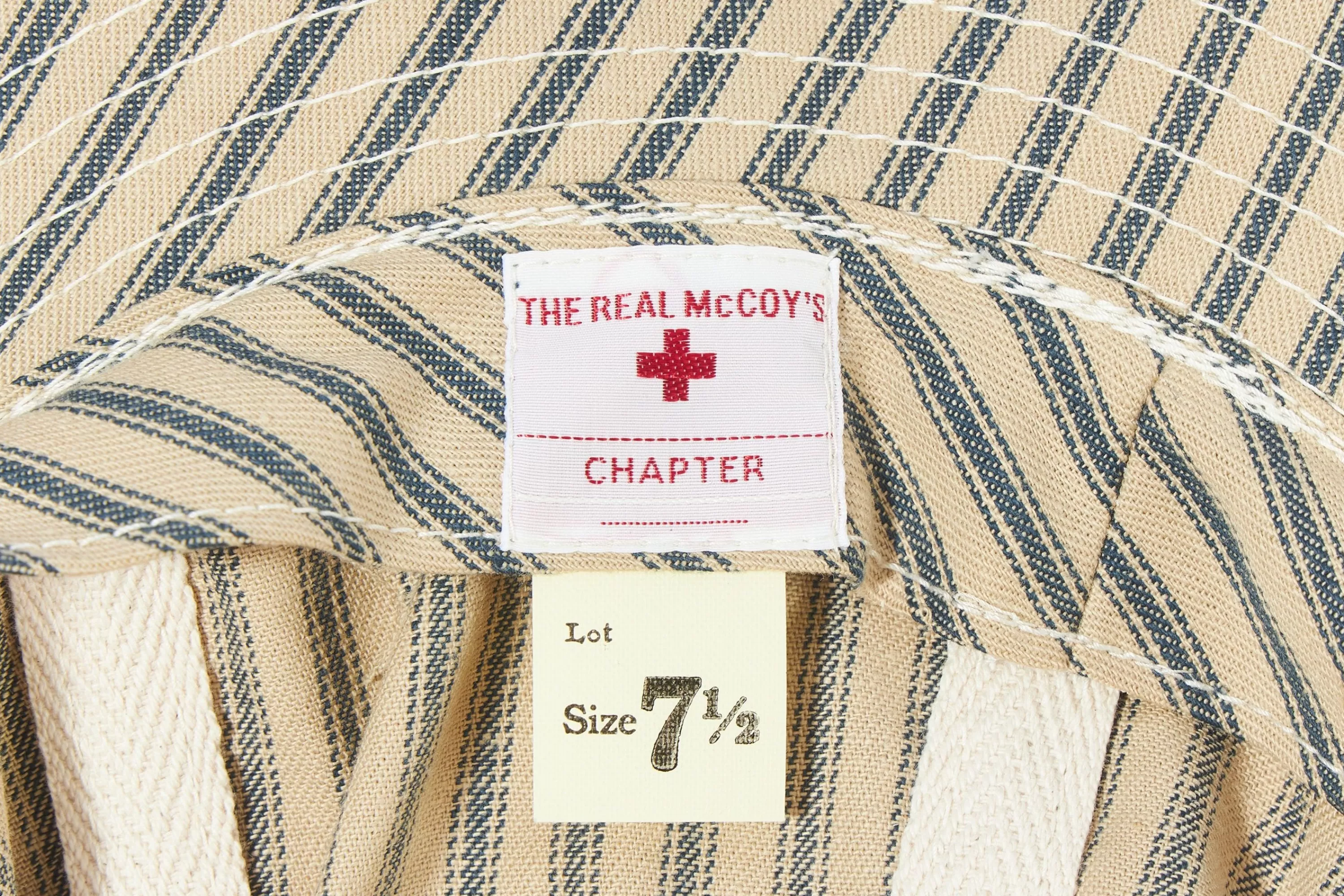 The Real McCoy's Ticking Stripe Daisy-Mae Hat 012 Ecru Cheap
