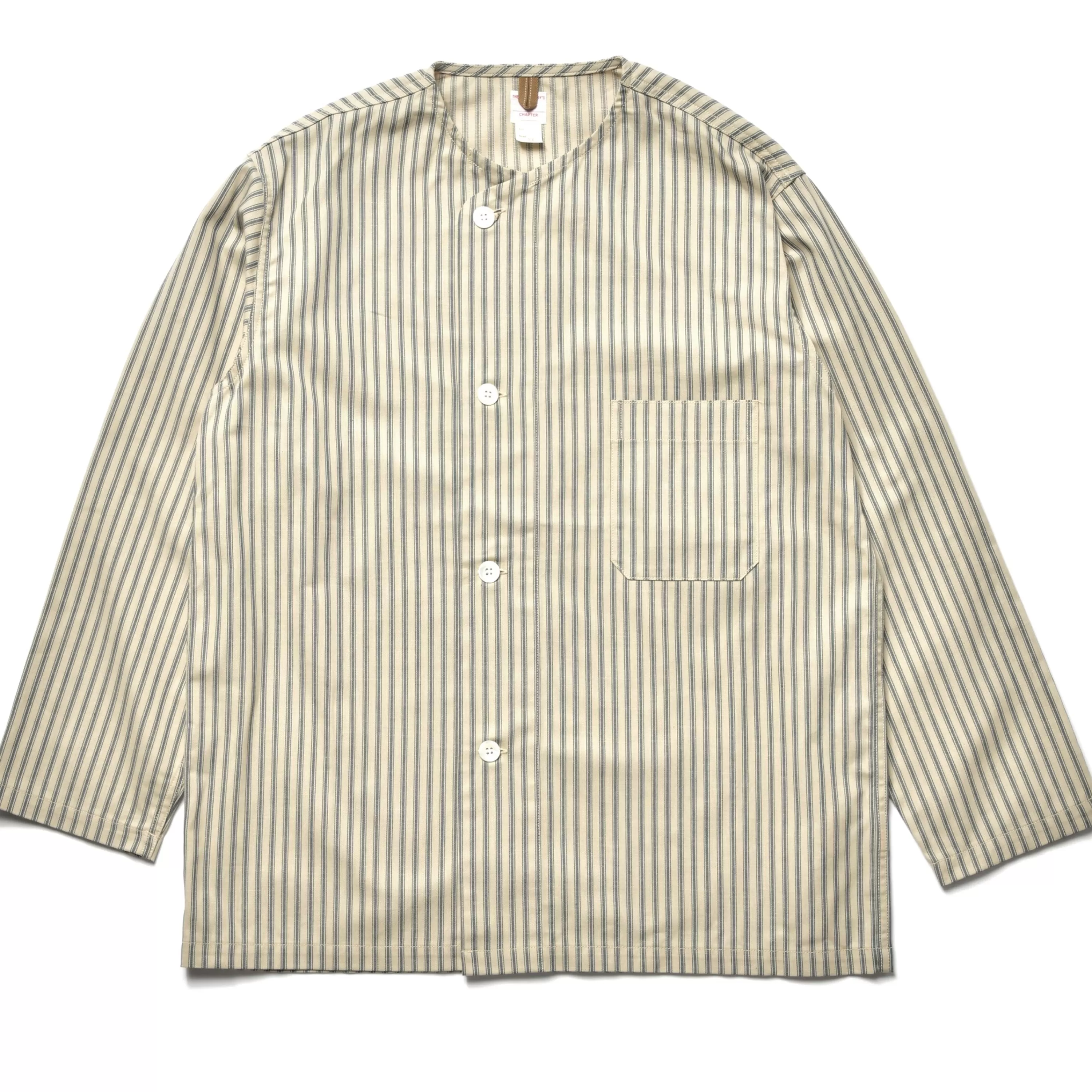 The Real McCoy's Ticking Stripe Pajama Shirt 012 Ecru New