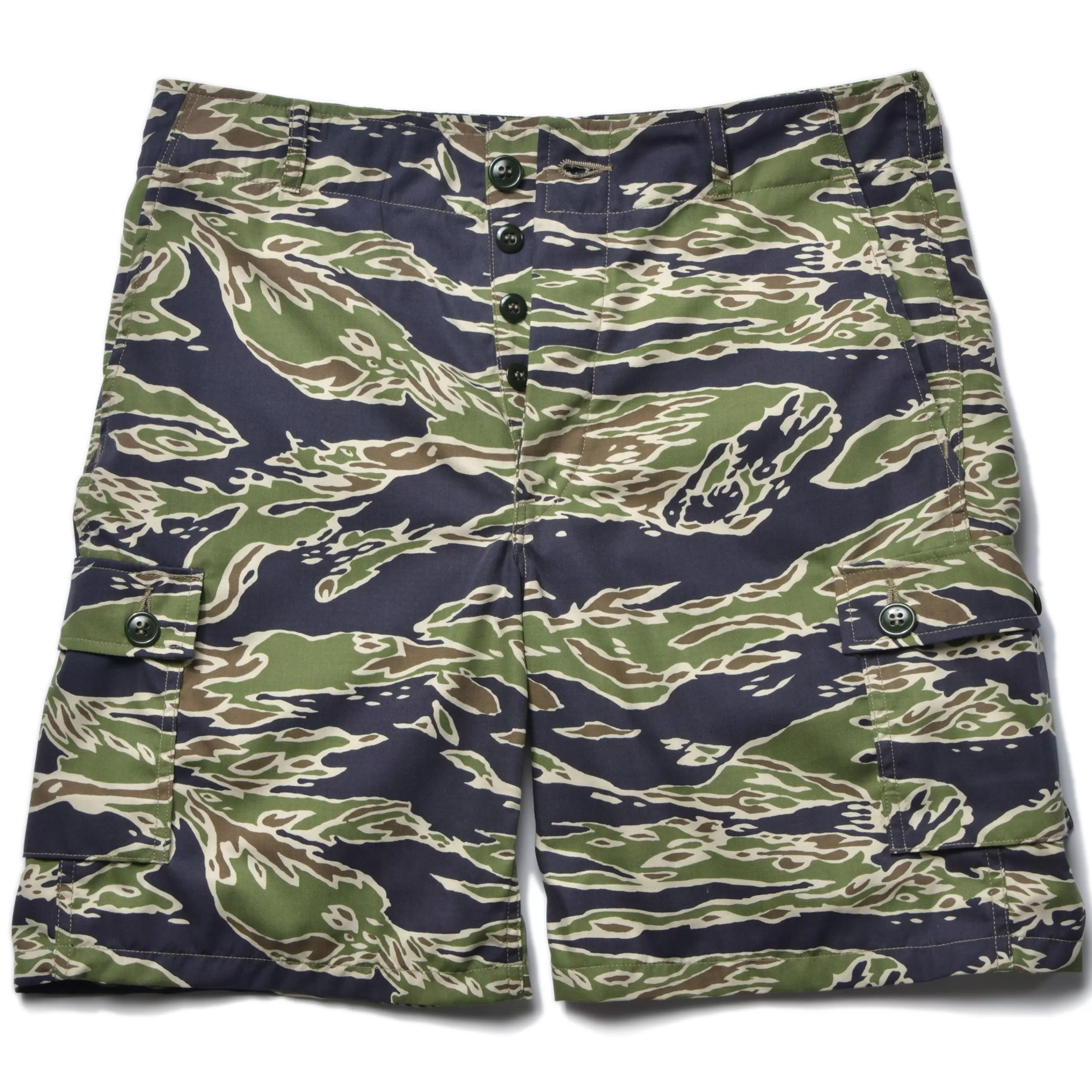 The Real McCoy's Tiger Camouflage Civilian Shorts / Late War 160 Green Outlet