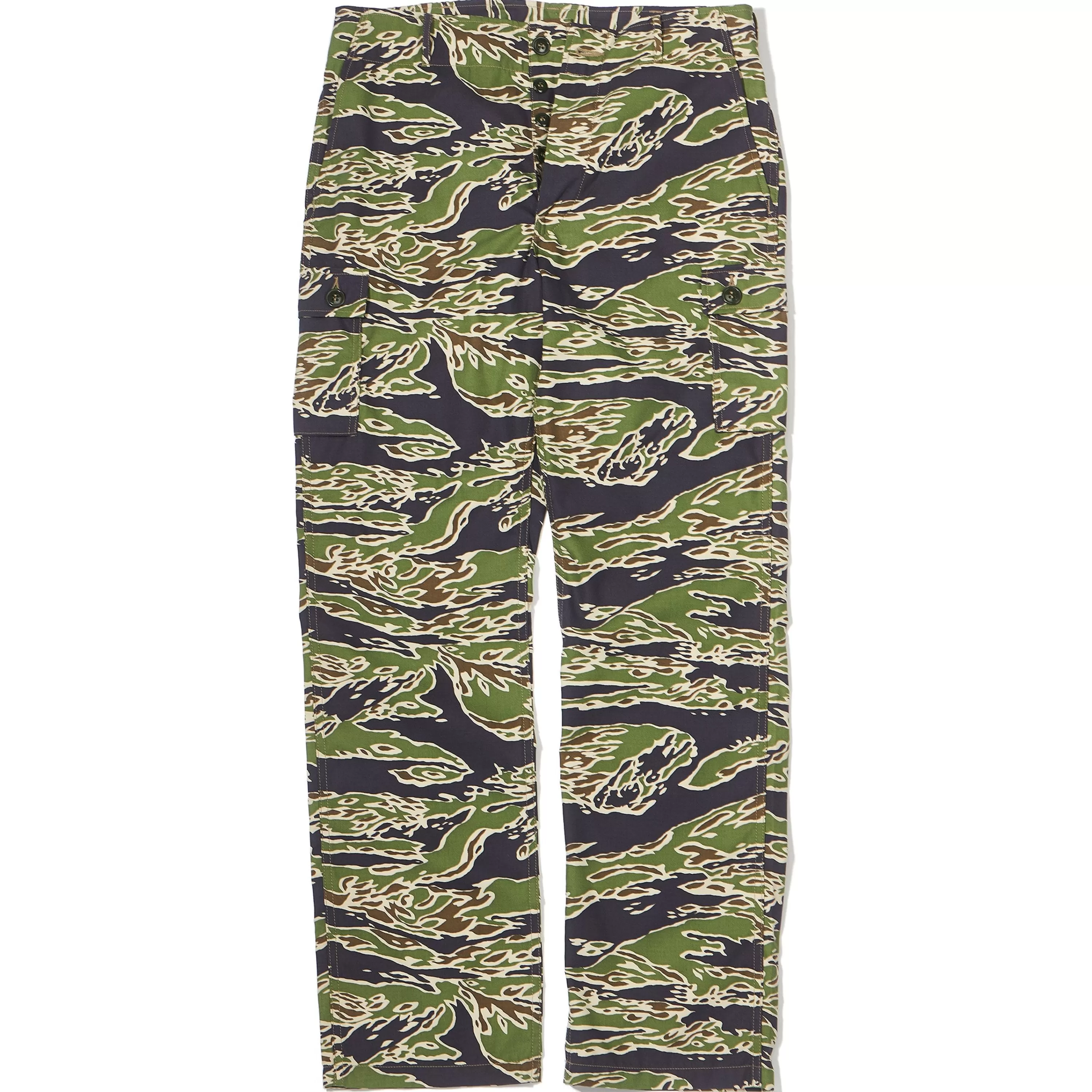 The Real McCoy's Tiger Camouflage Trousers / Late War 160 Green Hot