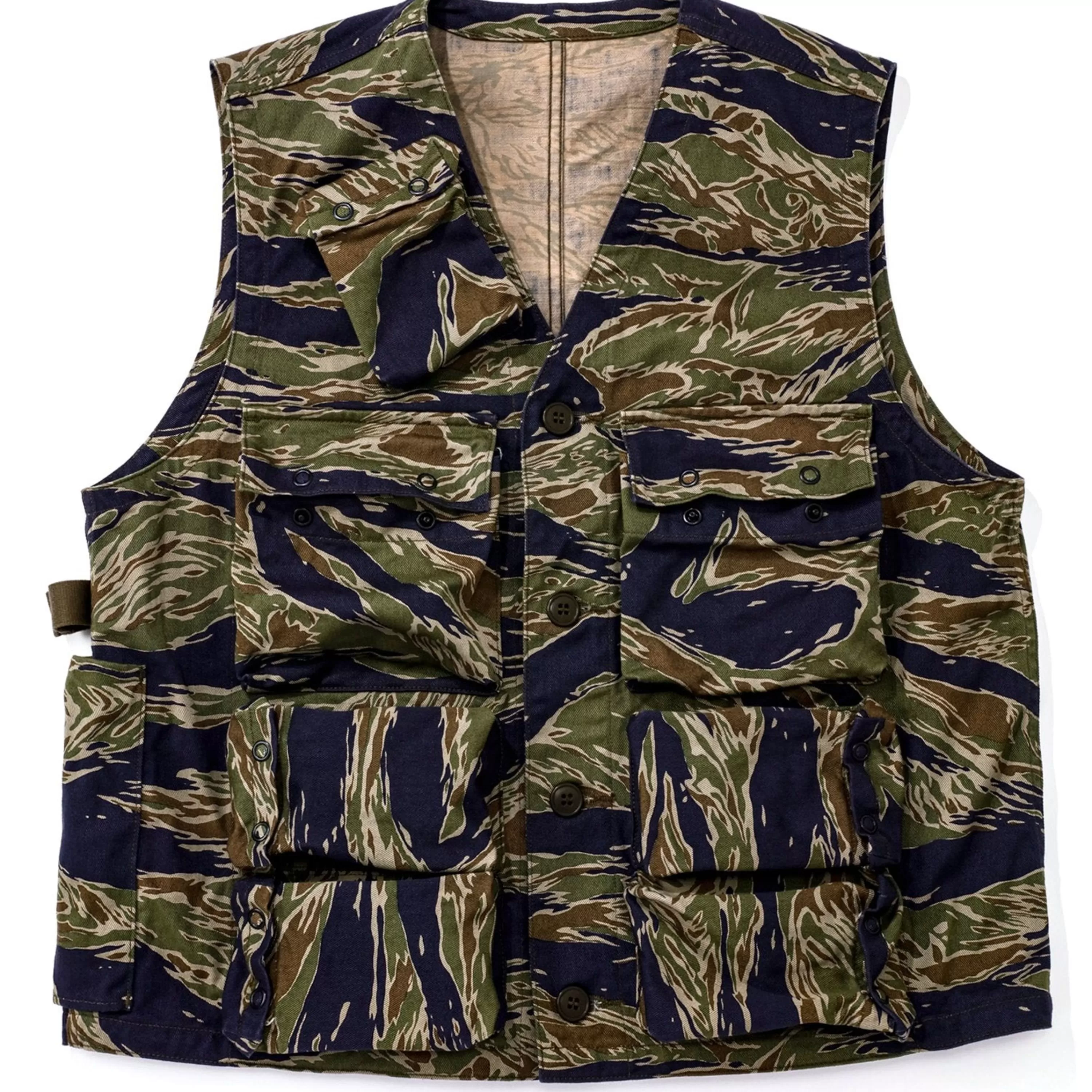 The Real McCoy's Tiger Camouflage Vest / Tadpole Green New