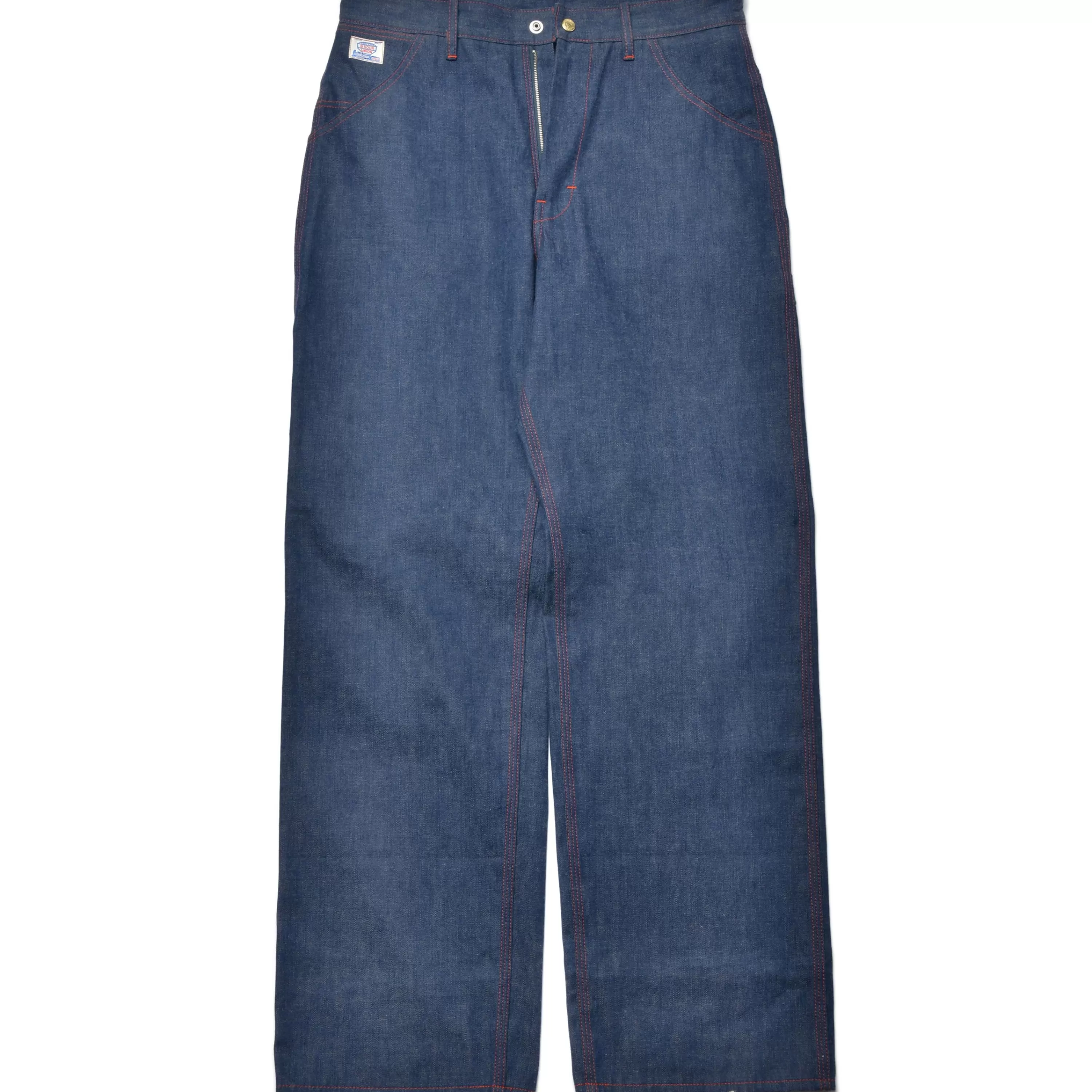 Joe McCoy Triple-Stitched Denim Work Trousers 141 Indigo Sale